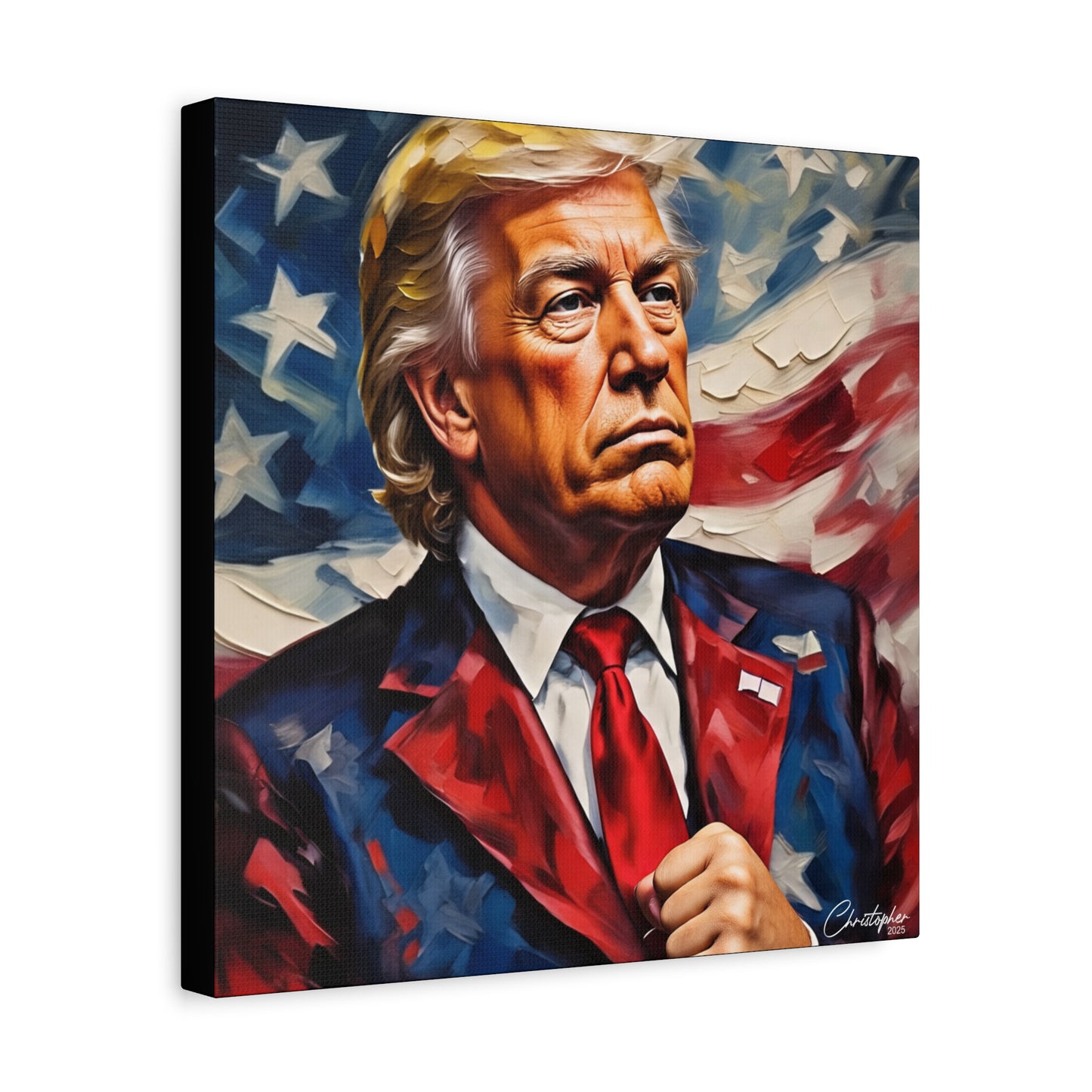 Patriotic Canvas Art, Stretched Wall Decor, Home Office, Gifts for Republicans, Political Enthusiasts, Americana Artwork