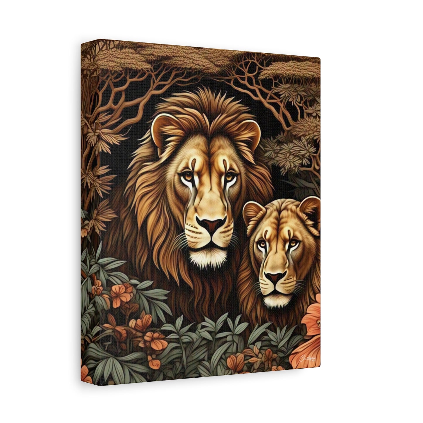 Majestic Lion Family Canvas Wall Art, Animal Lovers Decor, Wildlife Home Accent, Gift for Nature Enthusiasts, Meaningful Family Art