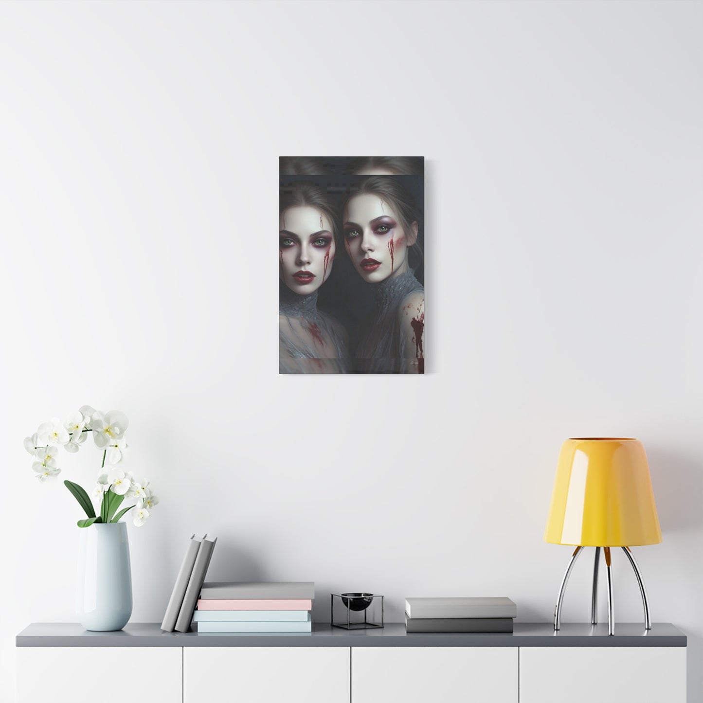 Spooky Art Canvas Print, Matte Canvas, Stretched Wall Decor, Gothic Home Decor, Halloween Art, Unique Gift