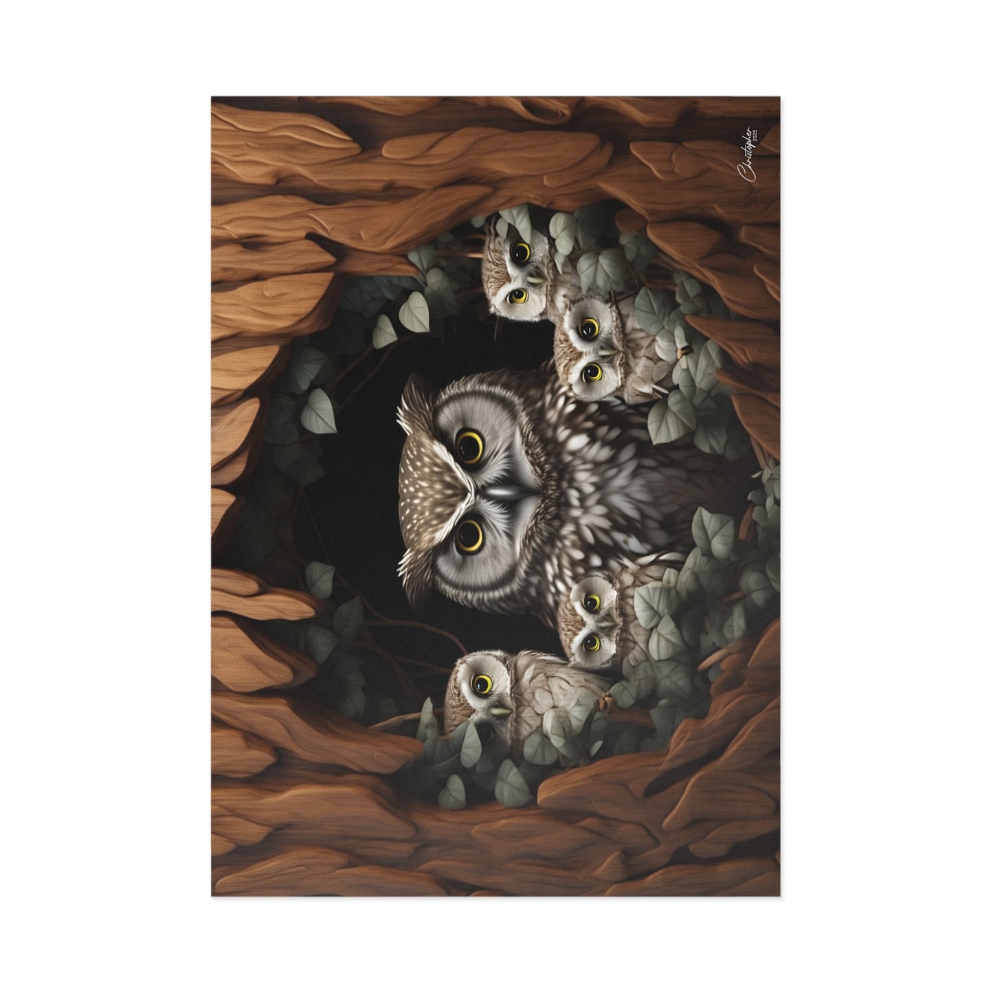 Artistic Owl Fine Art Postcards, Nature Decor, Gift for Owl Lovers, Wildlife Art, Stationery Collection