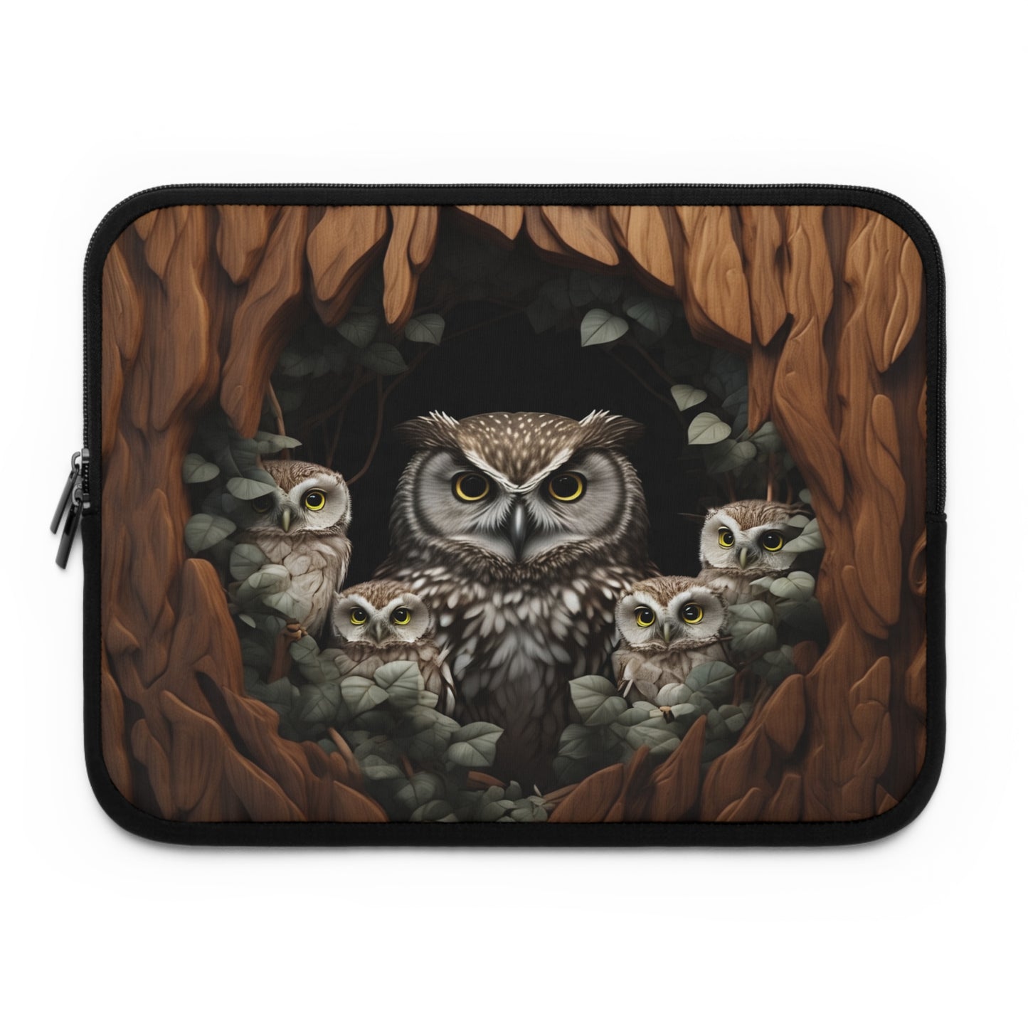 Owl-Themed Laptop Sleeve, Cute Owl Sleeve, Owl Laptop Case, Geeky Tech Accessory, Nature Lover Gift, Cozy Owl Design