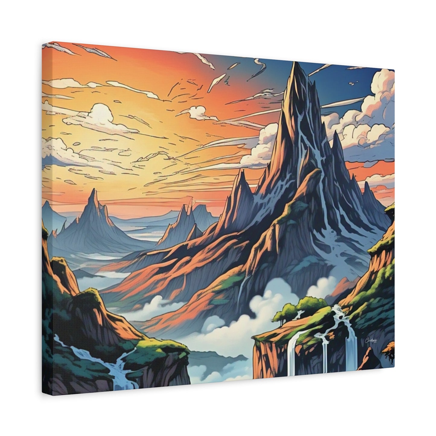 Stretched Canvas Art Print, Mountain Sunrise Landscape Decor, Wall Art for Home, Gift for Nature Lovers, Perfect for Living Room, [...]