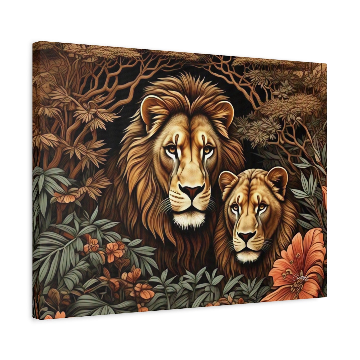 Majestic Lion Family Canvas Wall Art, Animal Lovers Decor, Wildlife Home Accent, Gift for Nature Enthusiasts, Meaningful Family Art