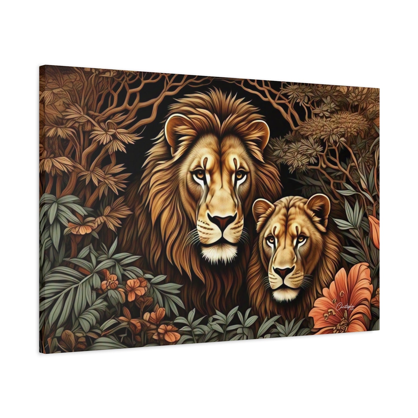 Majestic Lion Family Canvas Wall Art, Animal Lovers Decor, Wildlife Home Accent, Gift for Nature Enthusiasts, Meaningful Family Art