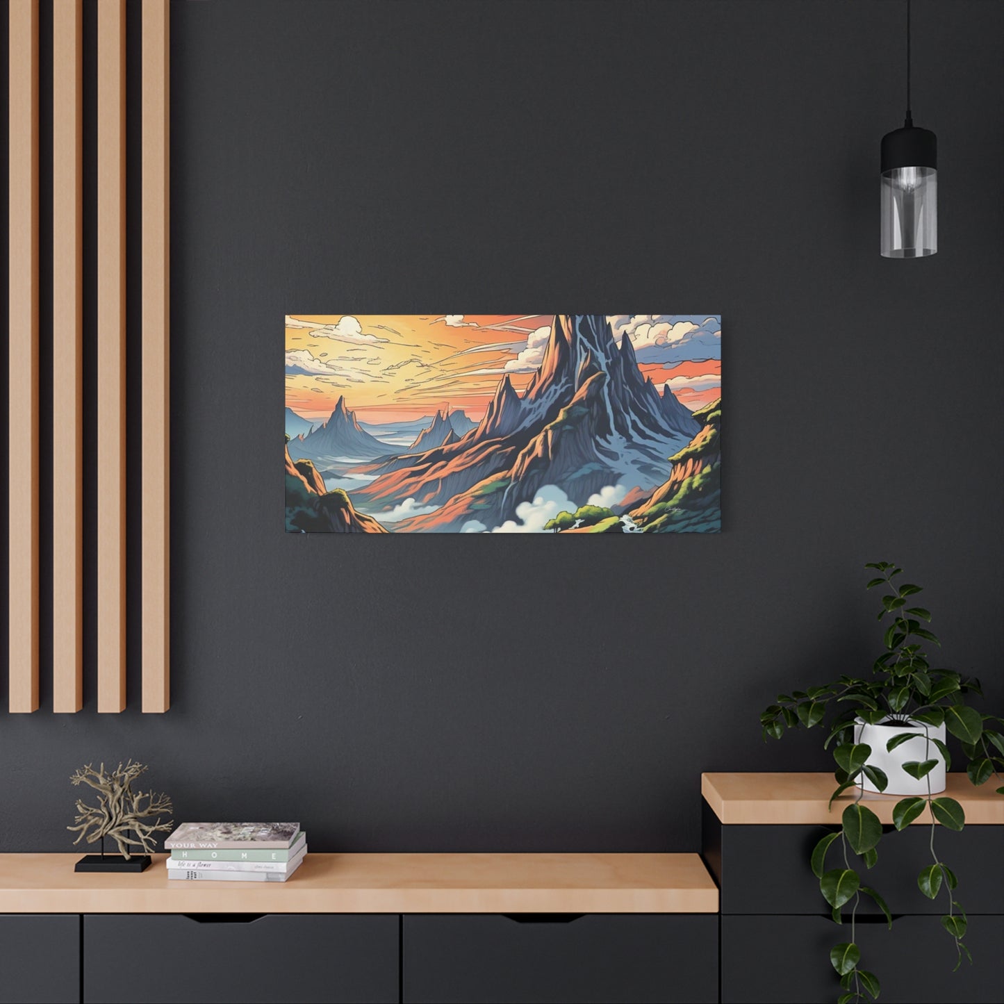 Stretched Canvas Art Print, Mountain Sunrise Landscape Decor, Wall Art for Home, Gift for Nature Lovers, Perfect for Living Room, [...]