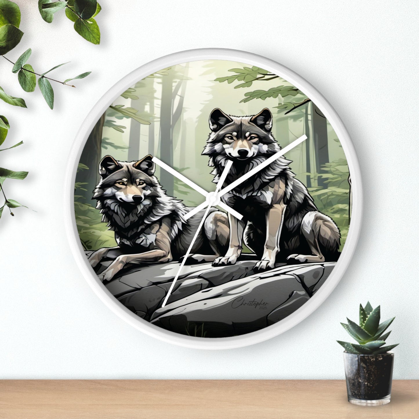 Wolf Pack Wall Clock, Nature Decor, Rustic Home Accent, Wildlife Gift, Forest Themed Clock, Animal Lover Decor