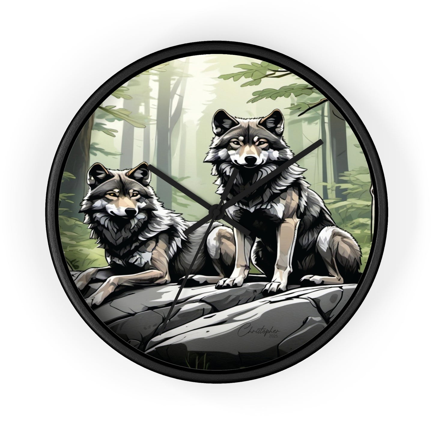 Wolf Pack Wall Clock, Nature Decor, Rustic Home Accent, Wildlife Gift, Forest Themed Clock, Animal Lover Decor