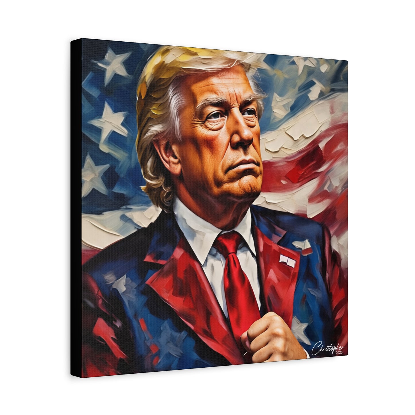 Patriotic Canvas Art, Stretched Wall Decor, Home Office, Gifts for Republicans, Political Enthusiasts, Americana Artwork
