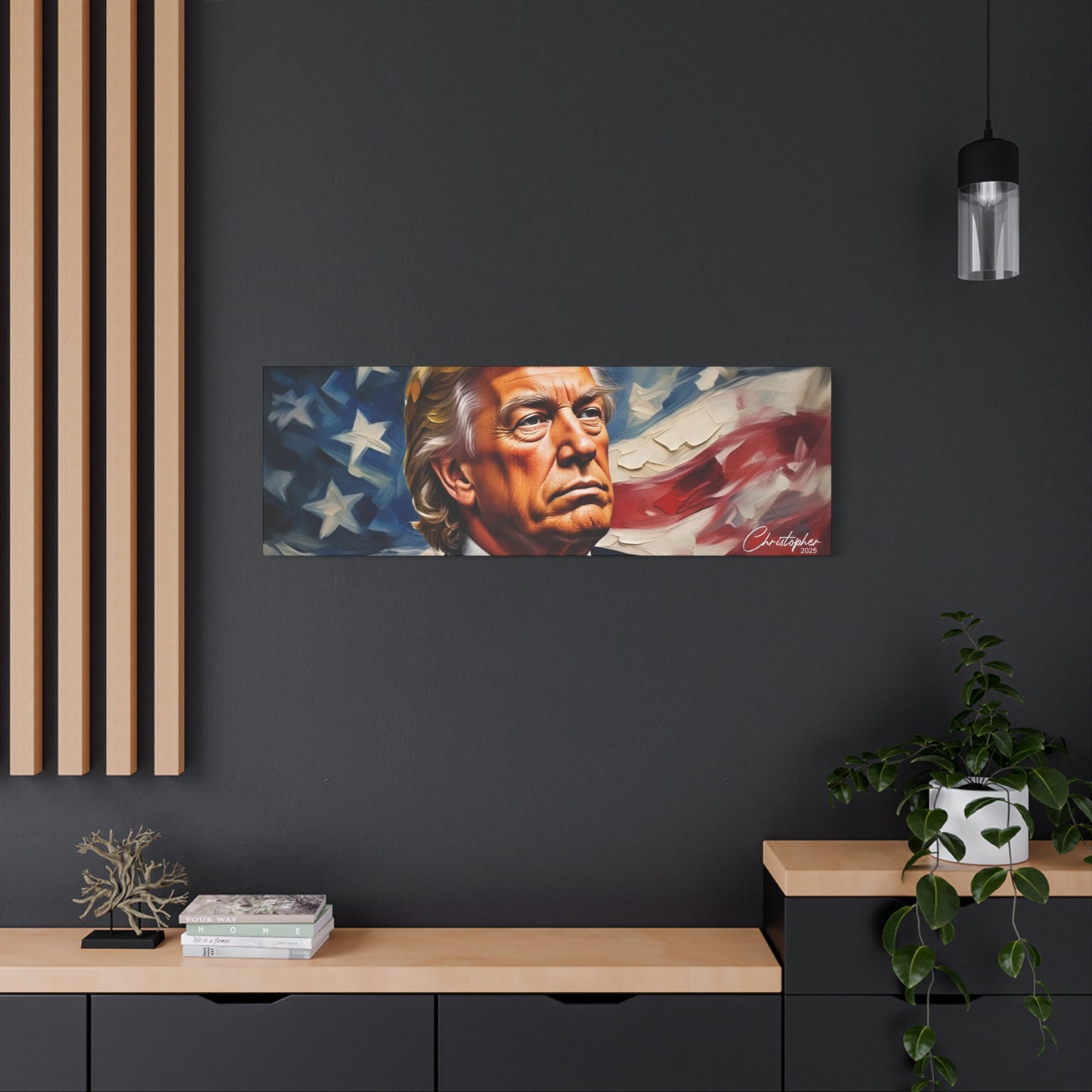 Patriotic Canvas Art, Stretched Wall Decor, Home Office, Gifts for Republicans, Political Enthusiasts, Americana Artwork
