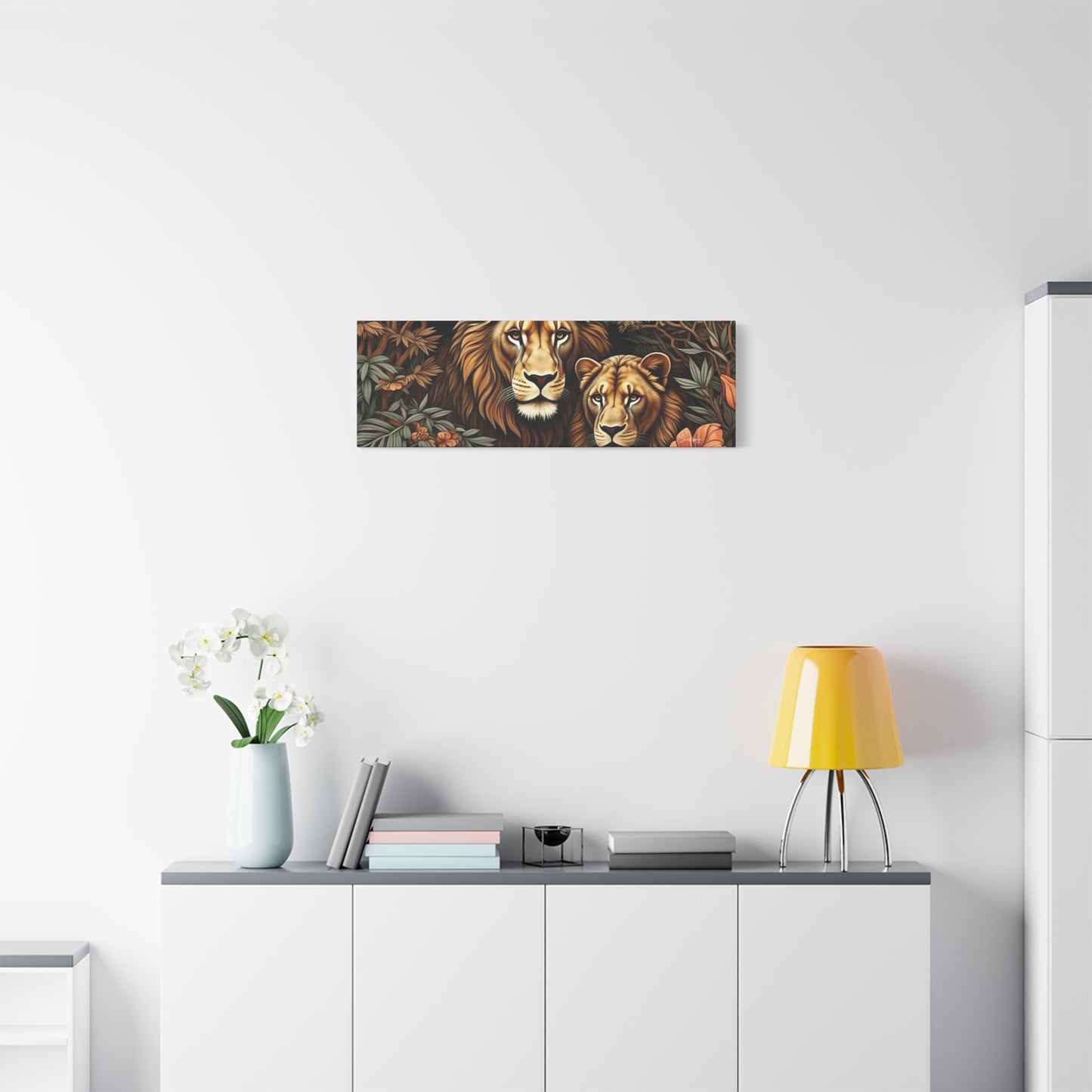 Majestic Lion Family Canvas Wall Art, Animal Lovers Decor, Wildlife Home Accent, Gift for Nature Enthusiasts, Meaningful Family Art