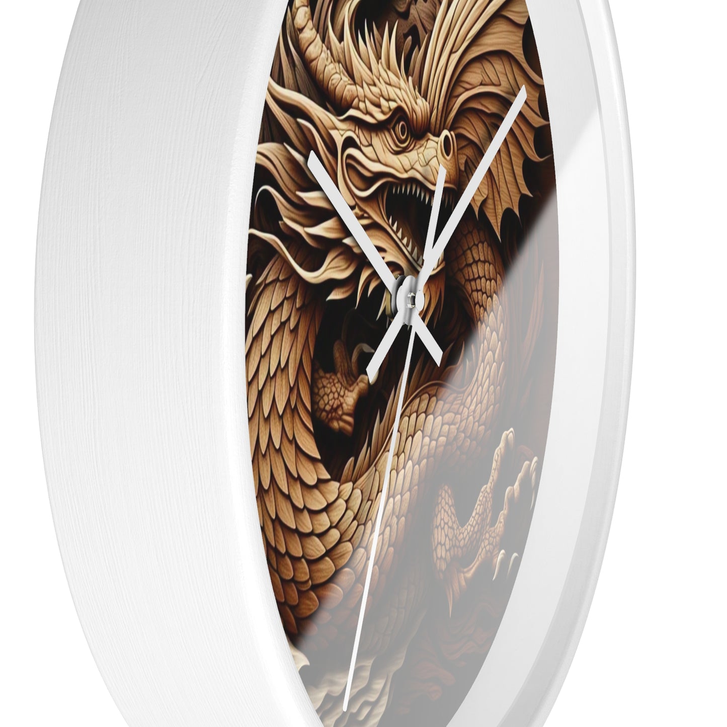 Dragon Carved Wall Clock, Fantasy Home Decor, Unique Gift for Him, Asian Art Clock, Dragon Clock for Festival Decoration