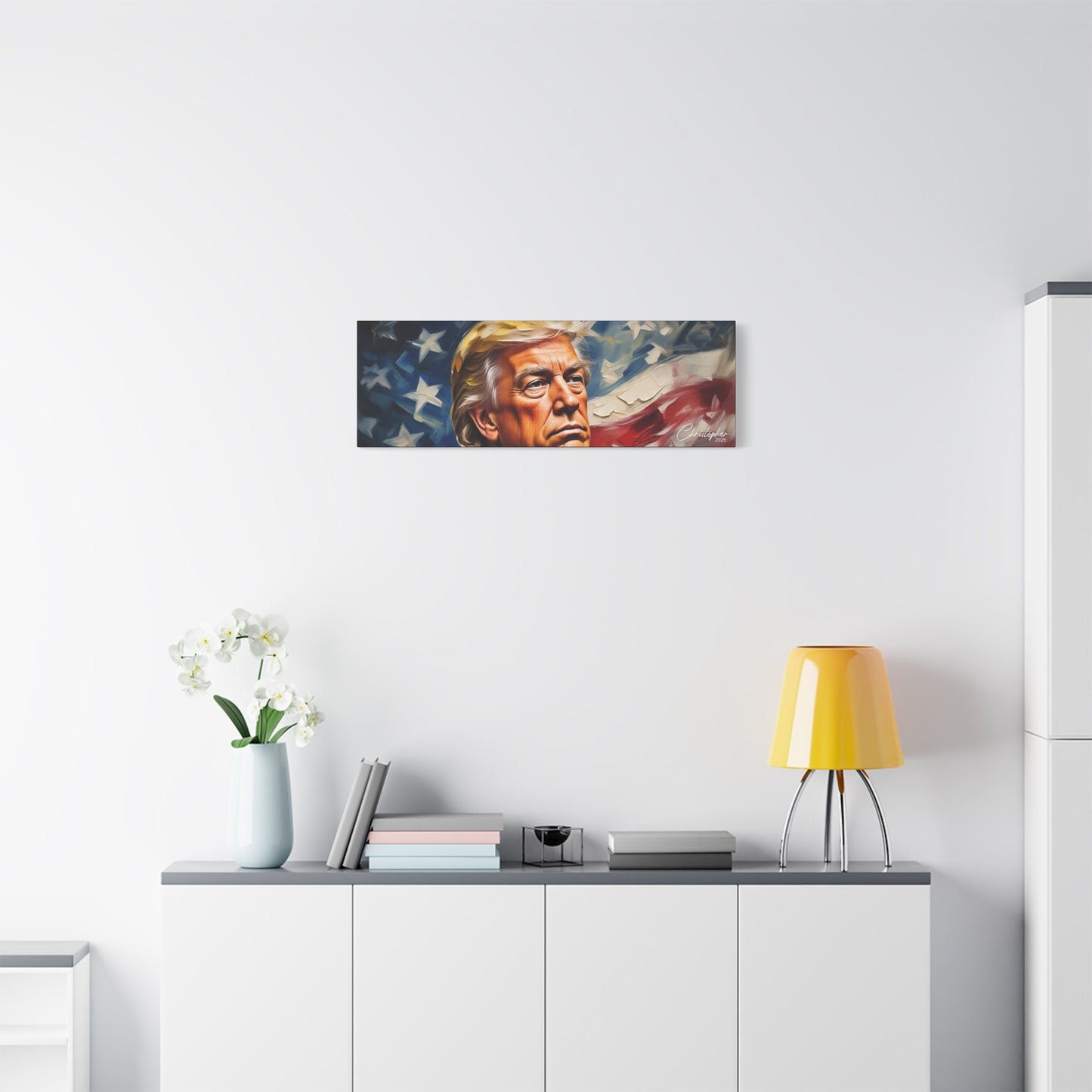 Patriotic Canvas Art, Stretched Wall Decor, Home Office, Gifts for Republicans, Political Enthusiasts, Americana Artwork