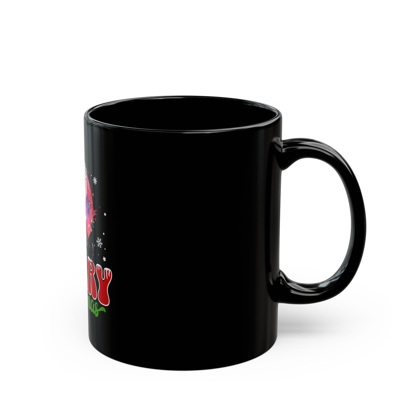 Merry Christmas Black Mug - 11oz & 15oz Holiday Coffee Cup