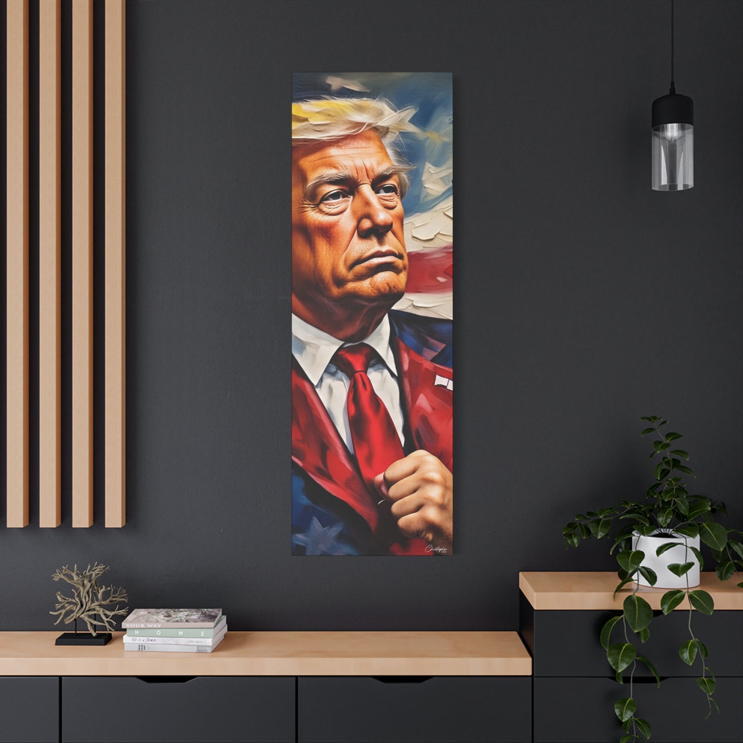 Patriotic Canvas Art, Stretched Wall Decor, Home Office, Gifts for Republicans, Political Enthusiasts, Americana Artwork