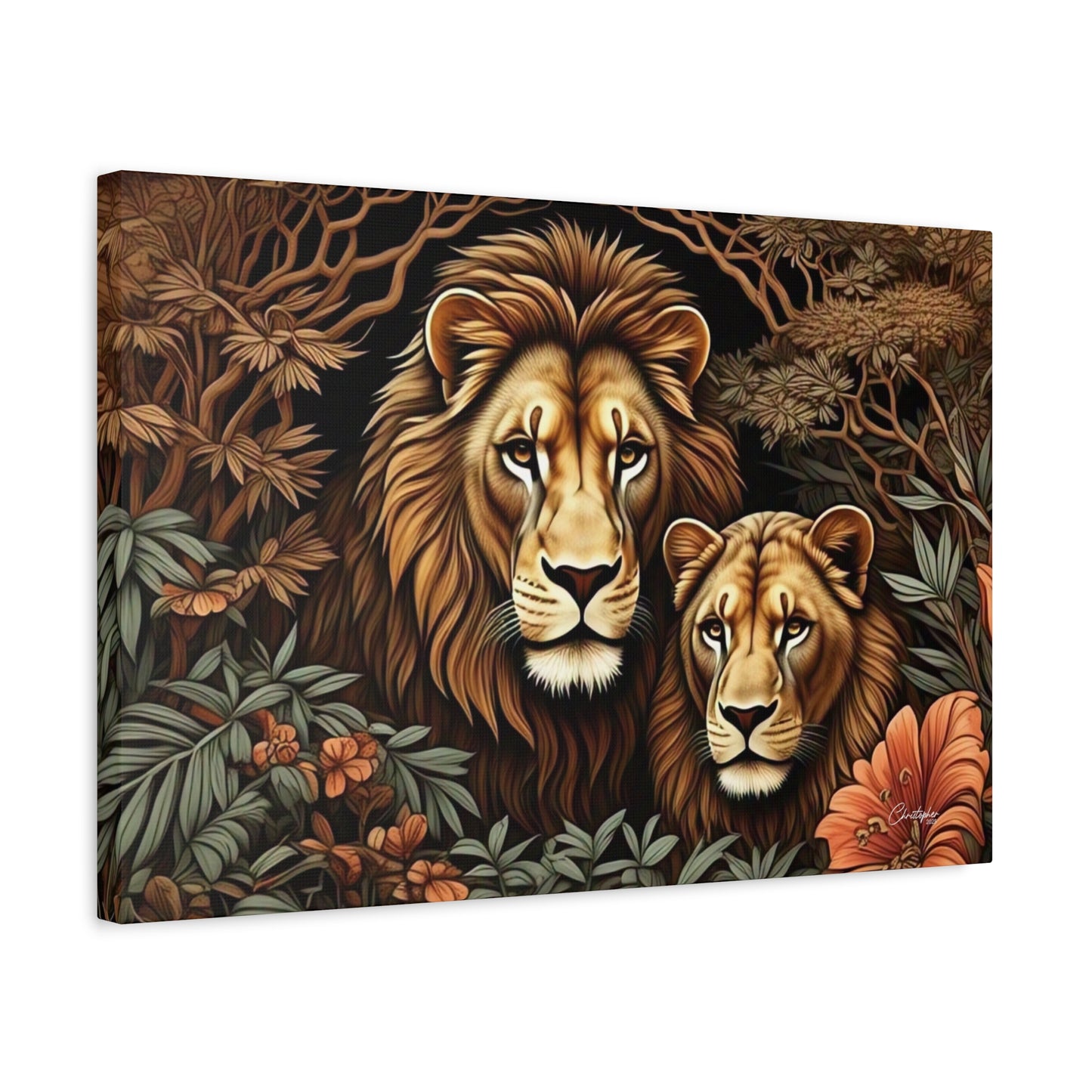 Majestic Lion Family Canvas Wall Art, Animal Lovers Decor, Wildlife Home Accent, Gift for Nature Enthusiasts, Meaningful Family Art