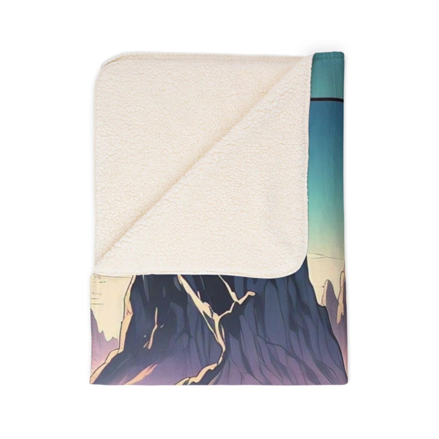 Serene Landscape Fleece Sherpa Blanket - Cozy Home Decor, Ideal for Camping, Picnics, and Gifts, Perfect for Relaxation