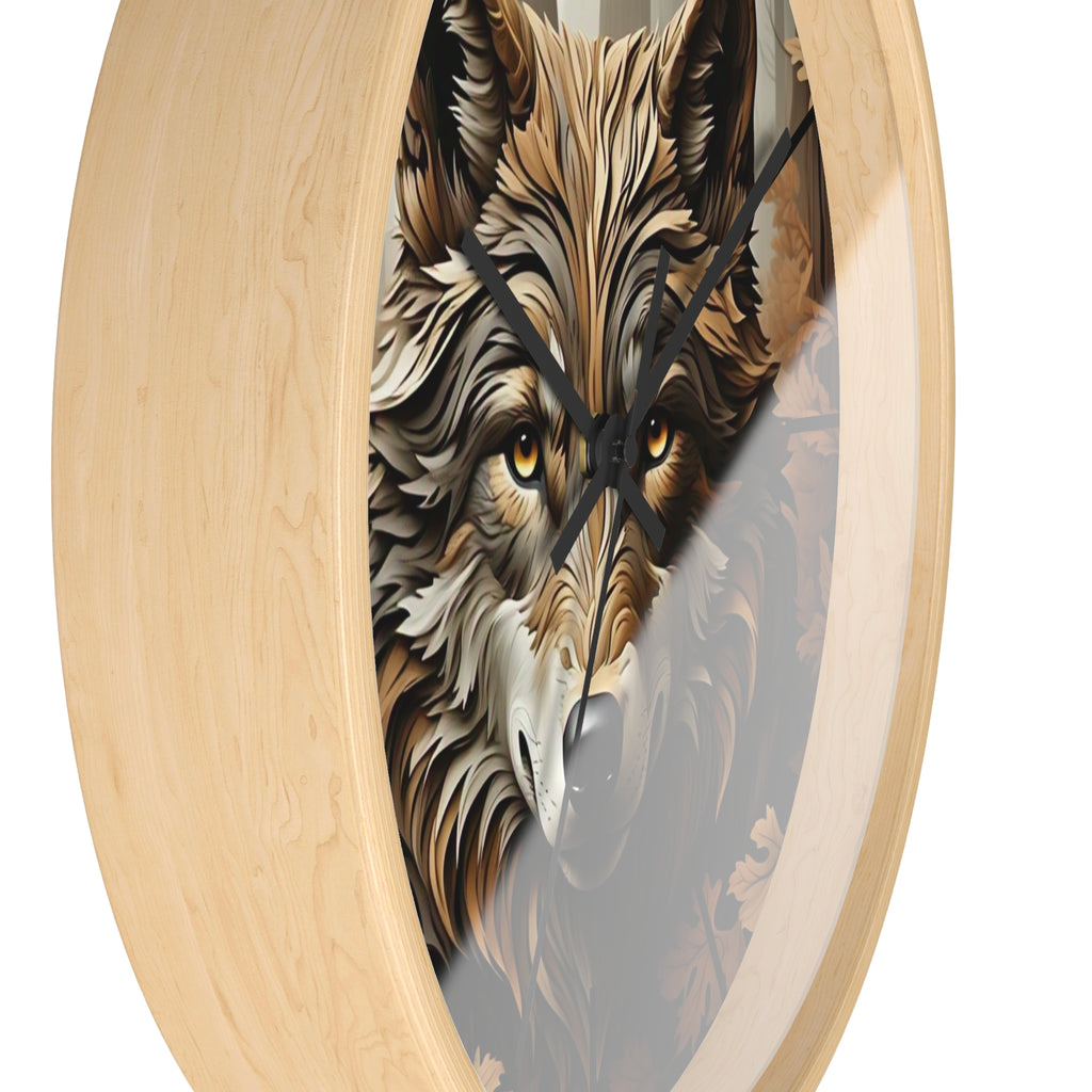 Wolf-Themed Wall Clock | Rustic Home Decor, Animal Lovers Gift, Woodland Lodge Accent, Nature-Inspired Wall Art, Unique Timepiece