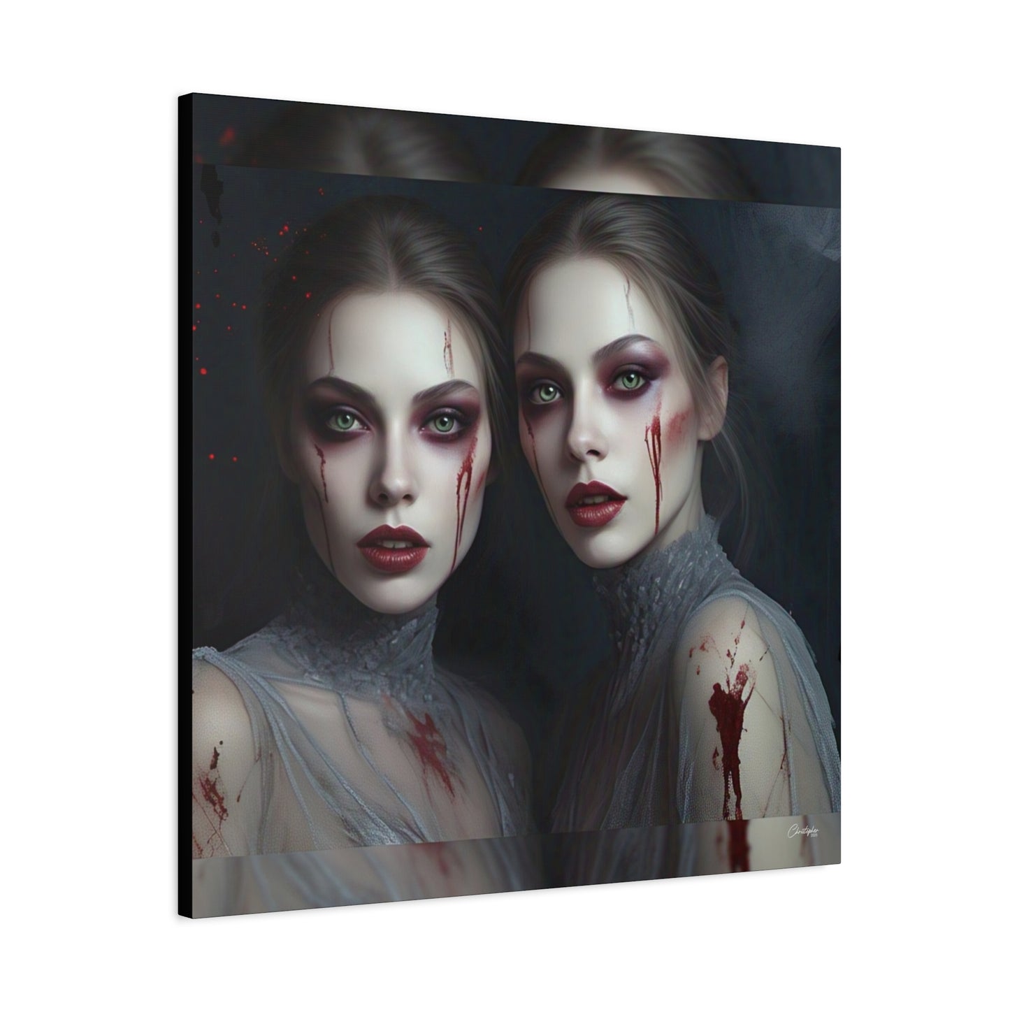 Spooky Art Canvas Print, Matte Canvas, Stretched Wall Decor, Gothic Home Decor, Halloween Art, Unique Gift