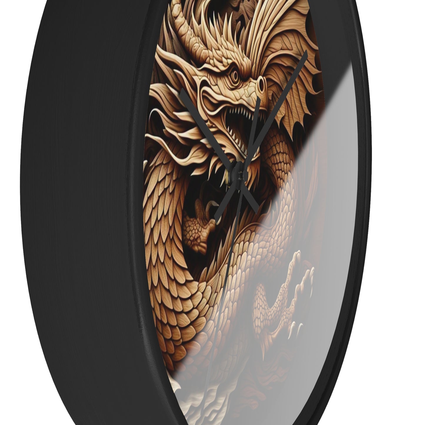 Dragon Carved Wall Clock, Fantasy Home Decor, Unique Gift for Him, Asian Art Clock, Dragon Clock for Festival Decoration