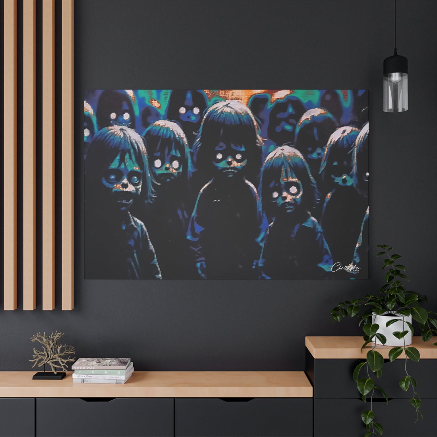 Original Laser Engraved Art, Full Wrapped Edges, Matte Canvas, Stretched, 1.25"