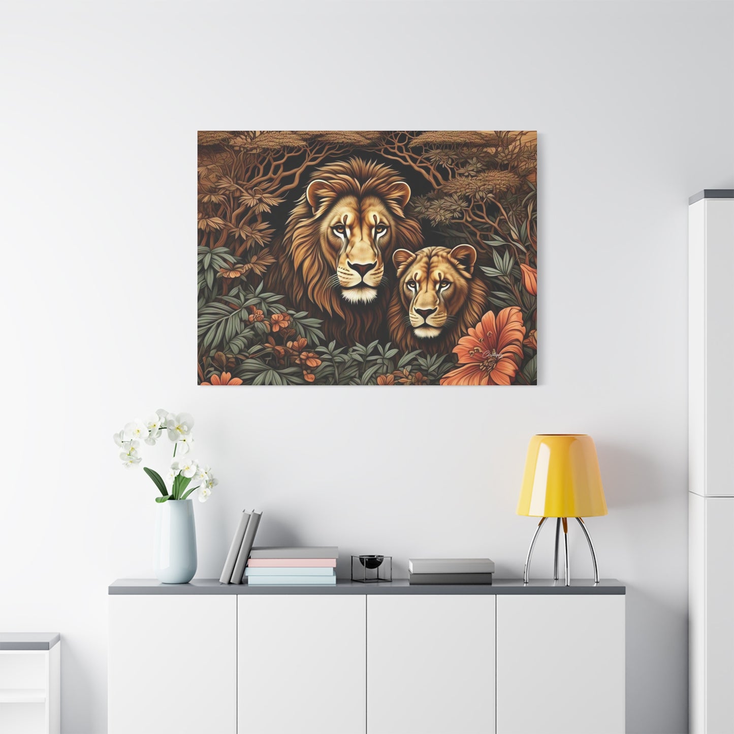 Majestic Lion Family Canvas Wall Art, Animal Lovers Decor, Wildlife Home Accent, Gift for Nature Enthusiasts, Meaningful Family Art