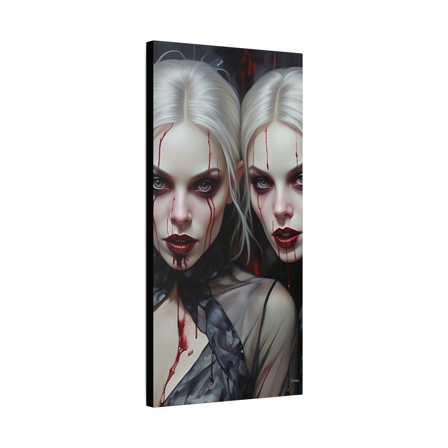 Gothic Canvas Art Print, Dark Fantasy Wall Decor, Horror Art, Halloween Home Decor, Vampire Artwork, Unique Gift for Spooky Season
