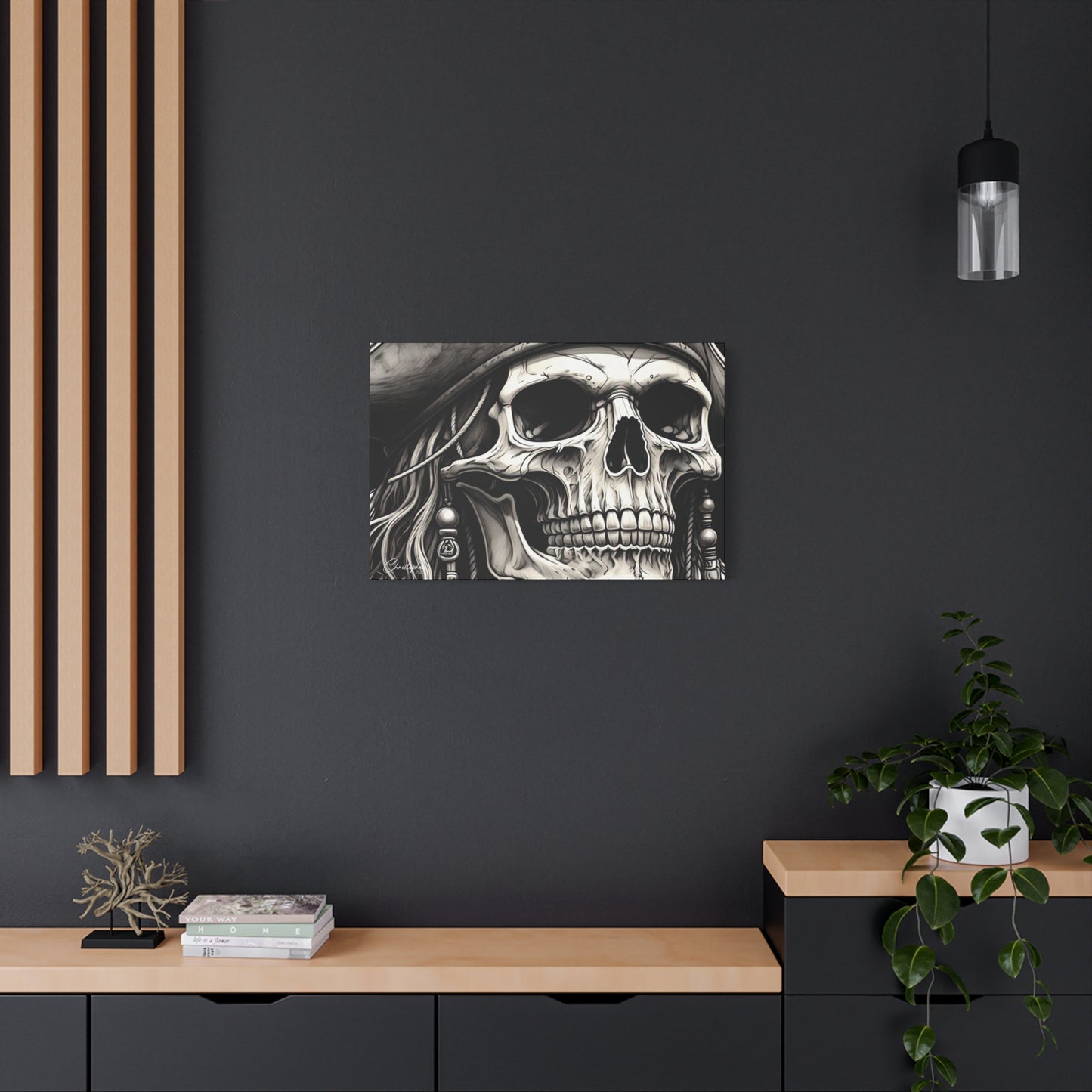 Pirate Skull Canvas Art - Edgy Gothic Decor, Wall Art for Halloween, Gothic Home Decor, Pirate Theme, Gift for Him