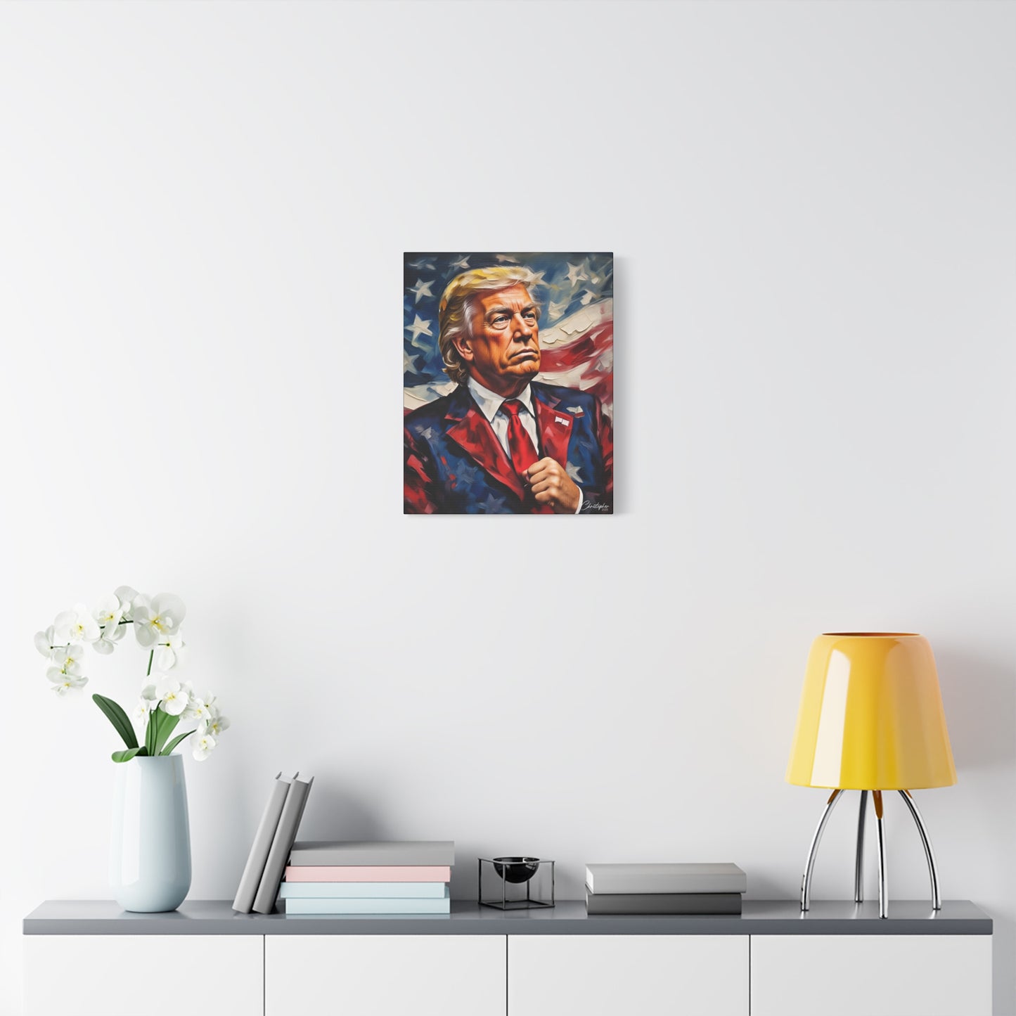 Patriotic Canvas Art, Stretched Wall Decor, Home Office, Gifts for Republicans, Political Enthusiasts, Americana Artwork