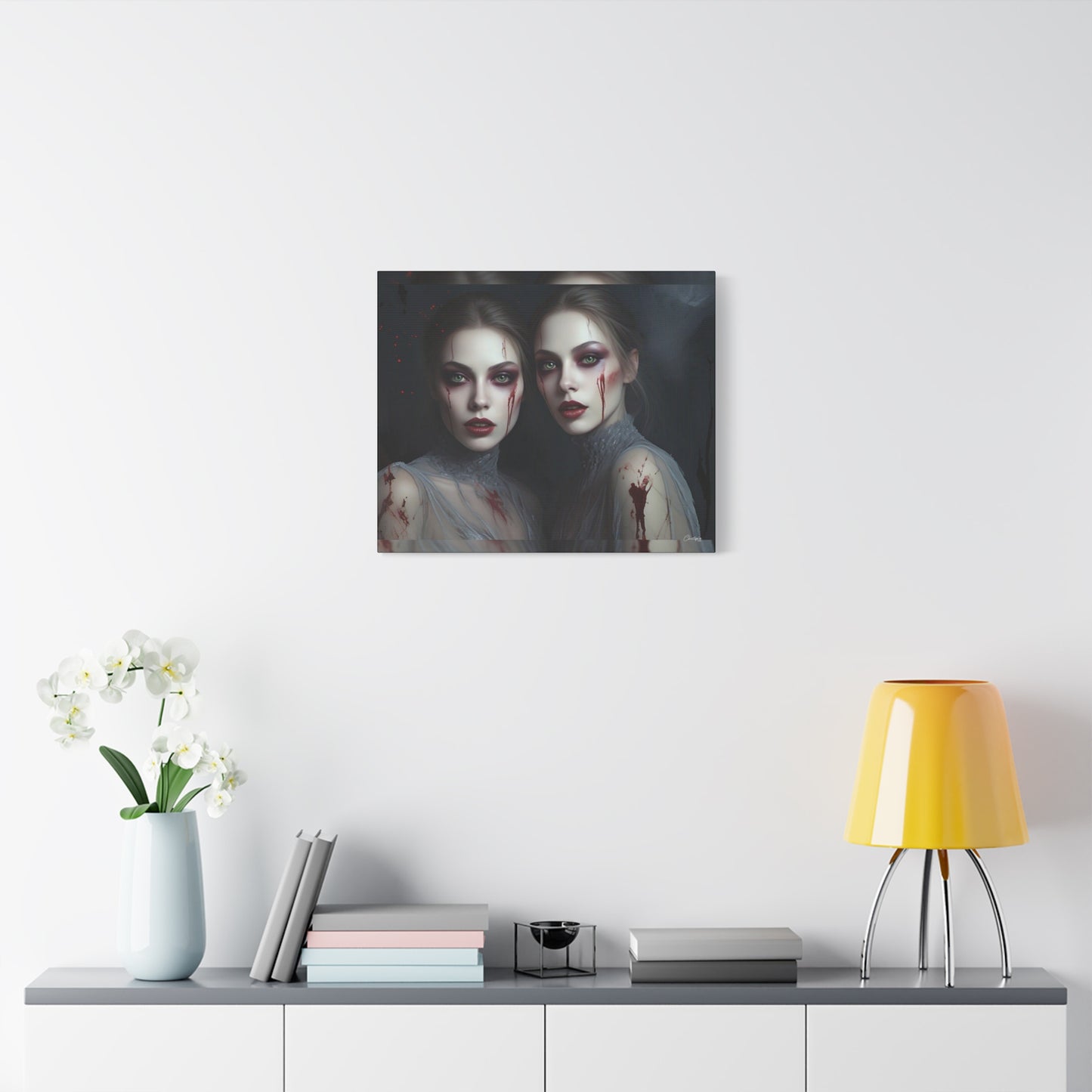 Spooky Art Canvas Print, Matte Canvas, Stretched Wall Decor, Gothic Home Decor, Halloween Art, Unique Gift