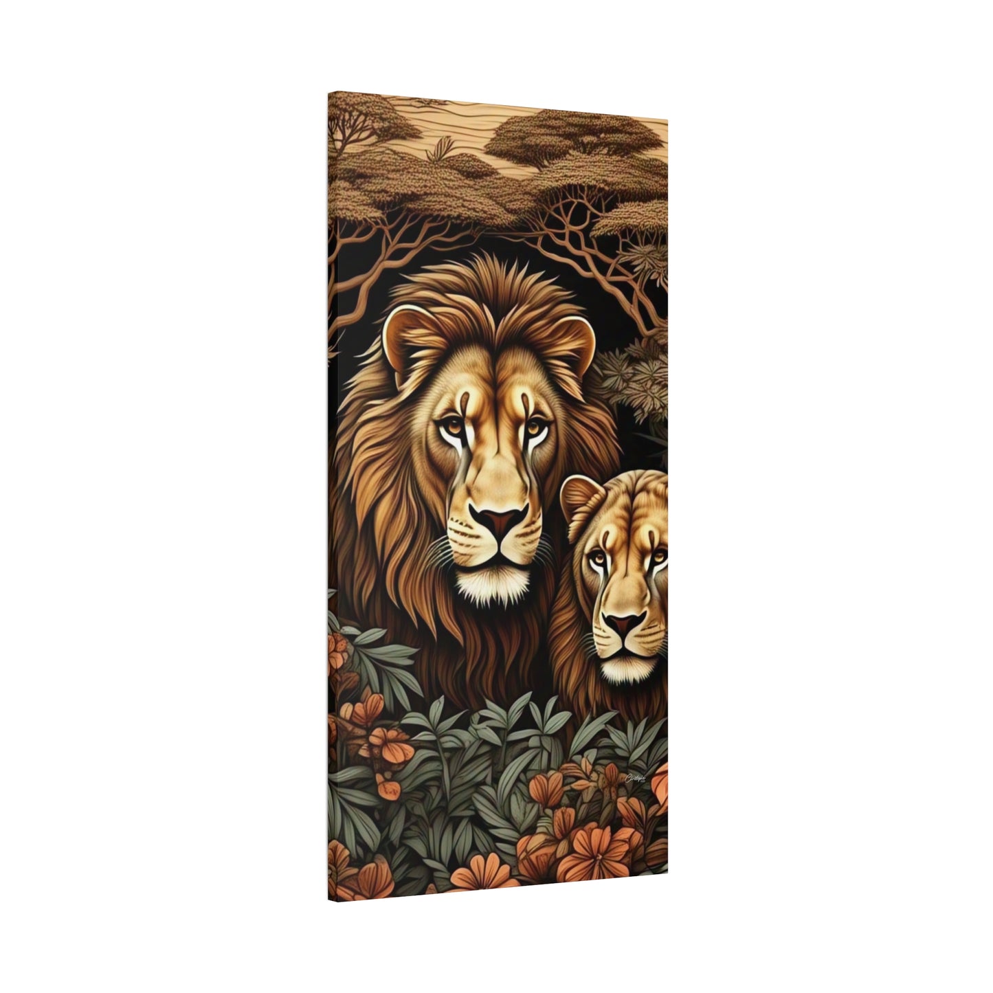 Majestic Lion Family Canvas Wall Art, Animal Lovers Decor, Wildlife Home Accent, Gift for Nature Enthusiasts, Meaningful Family Art