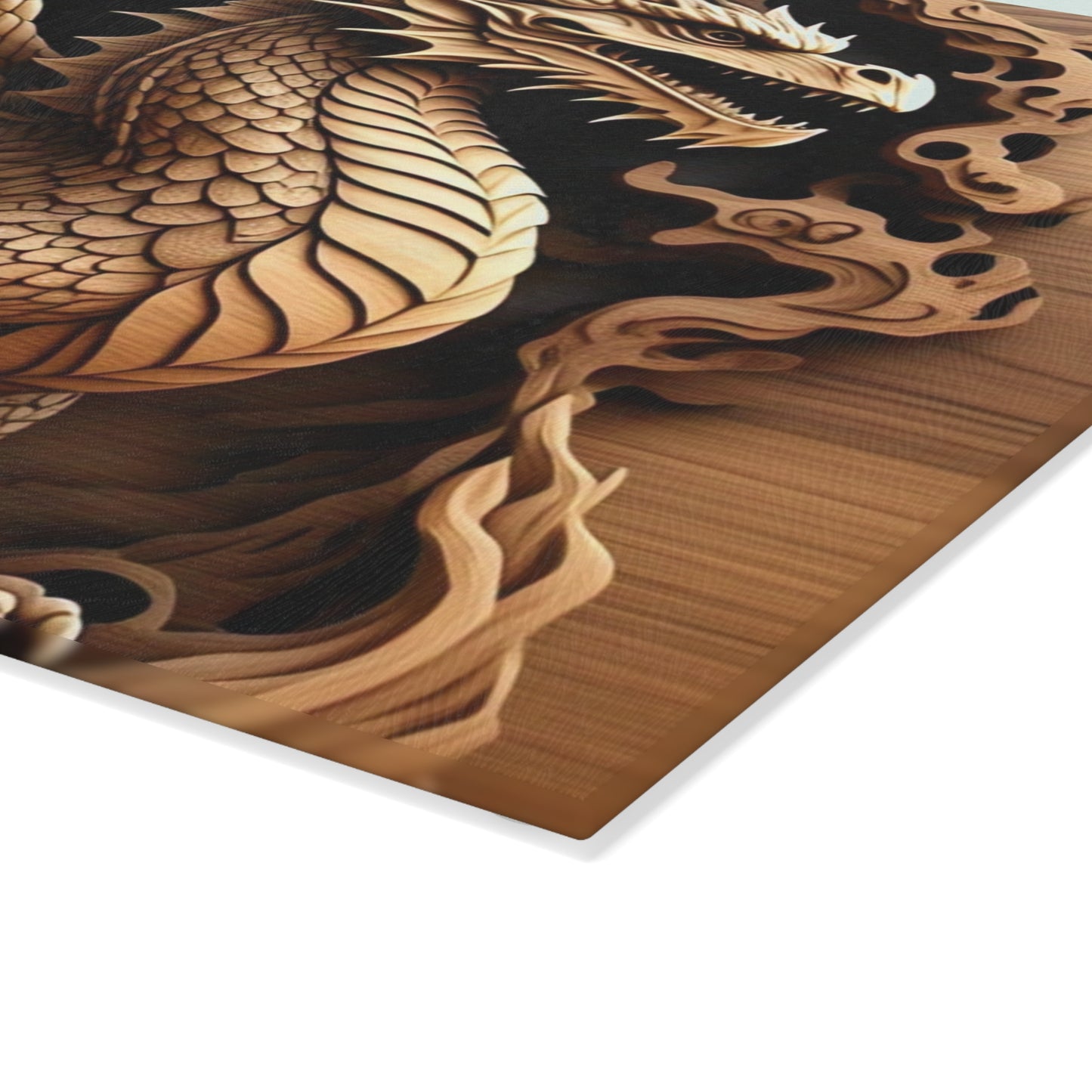 Dragon Design Glass Cutting Board | Unique Kitchen Decor, Gift for Chef, Fantasy Cooking Gift, Fantasy Home Decor, Kitchen Gadget