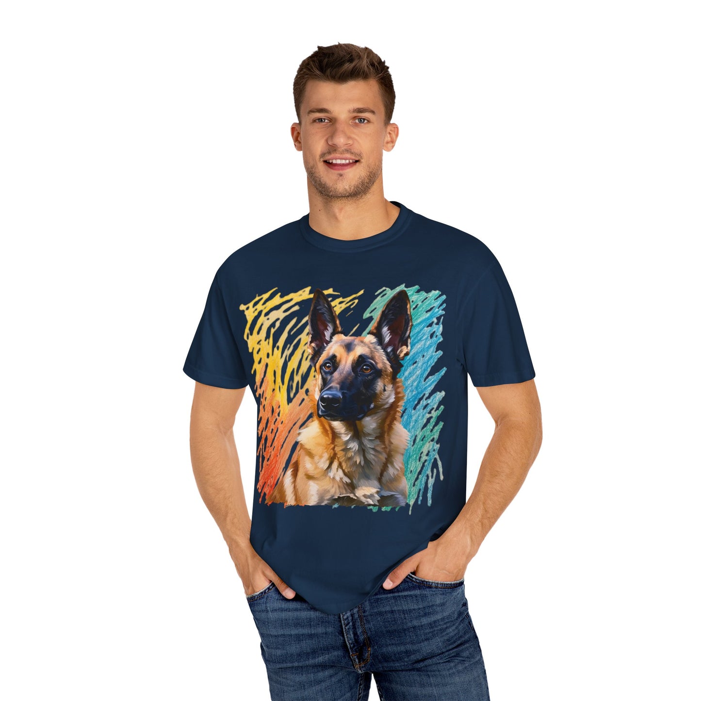 Colorful Dog Art Unisex T-shirt, Pet Lover Gift, Animal Lover Tee, Dog Lover Apparel, Vibrant Graphic Shirt