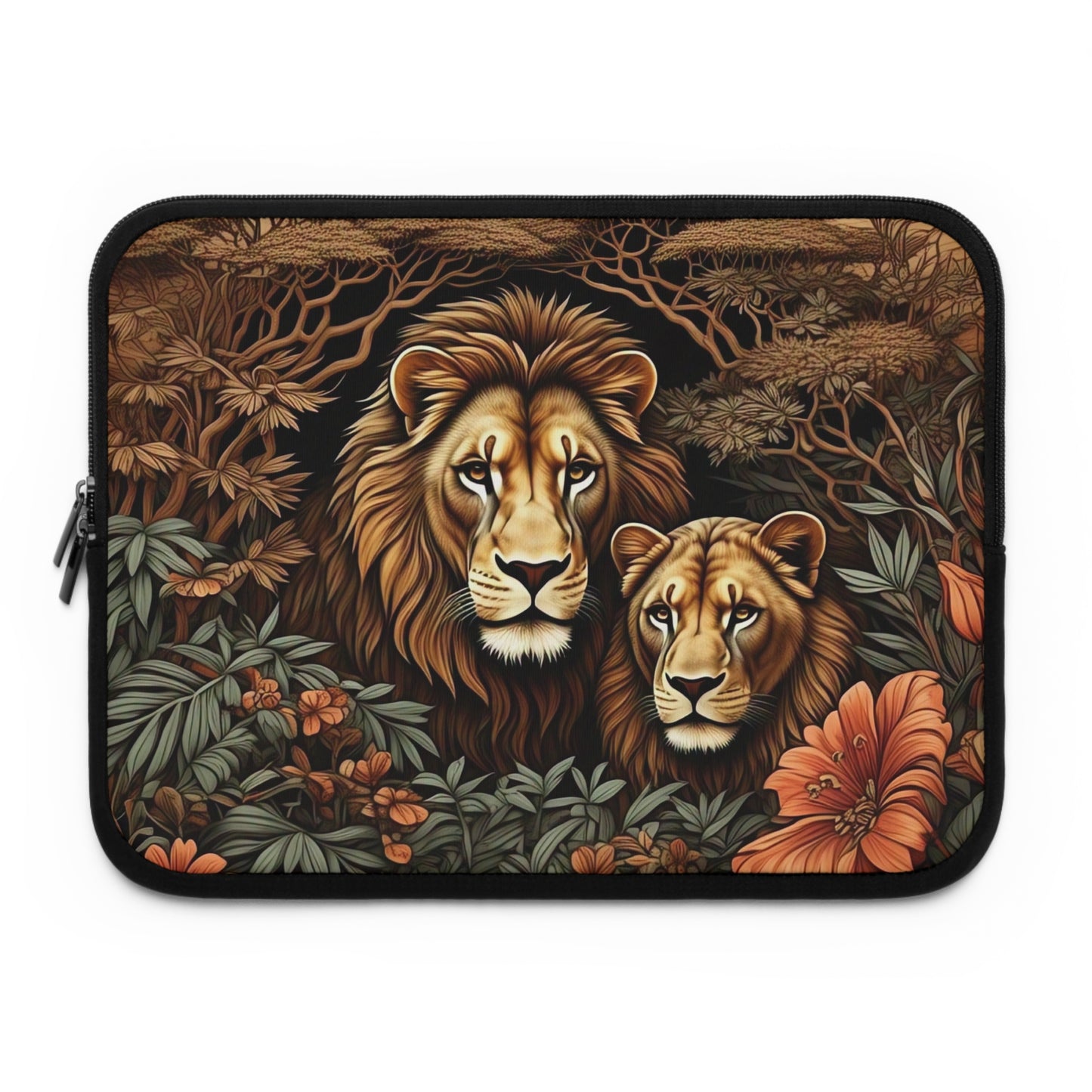 Majestic Lion Laptop Sleeve, Wildlife Art Case, Computer Sleeve for Animal Lovers, Nature Themed Gift, Eco-Friendly Tech Accessory