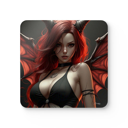 Stylish Demon Artwork Cork Coaster Set | Unique Home Decor | Gift for Fantasy Fans | Halloween Accessories | Protective Drink Coasters