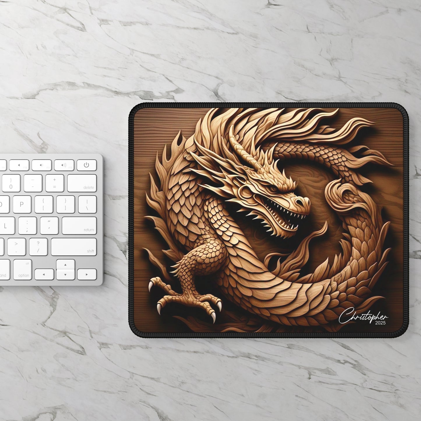 Dragon-Themed Gaming Mouse Pad, Unique Office Decor, Dragon Enthusiast Gift, Gaming Desk Accessory, Fantasy Mouse Pad