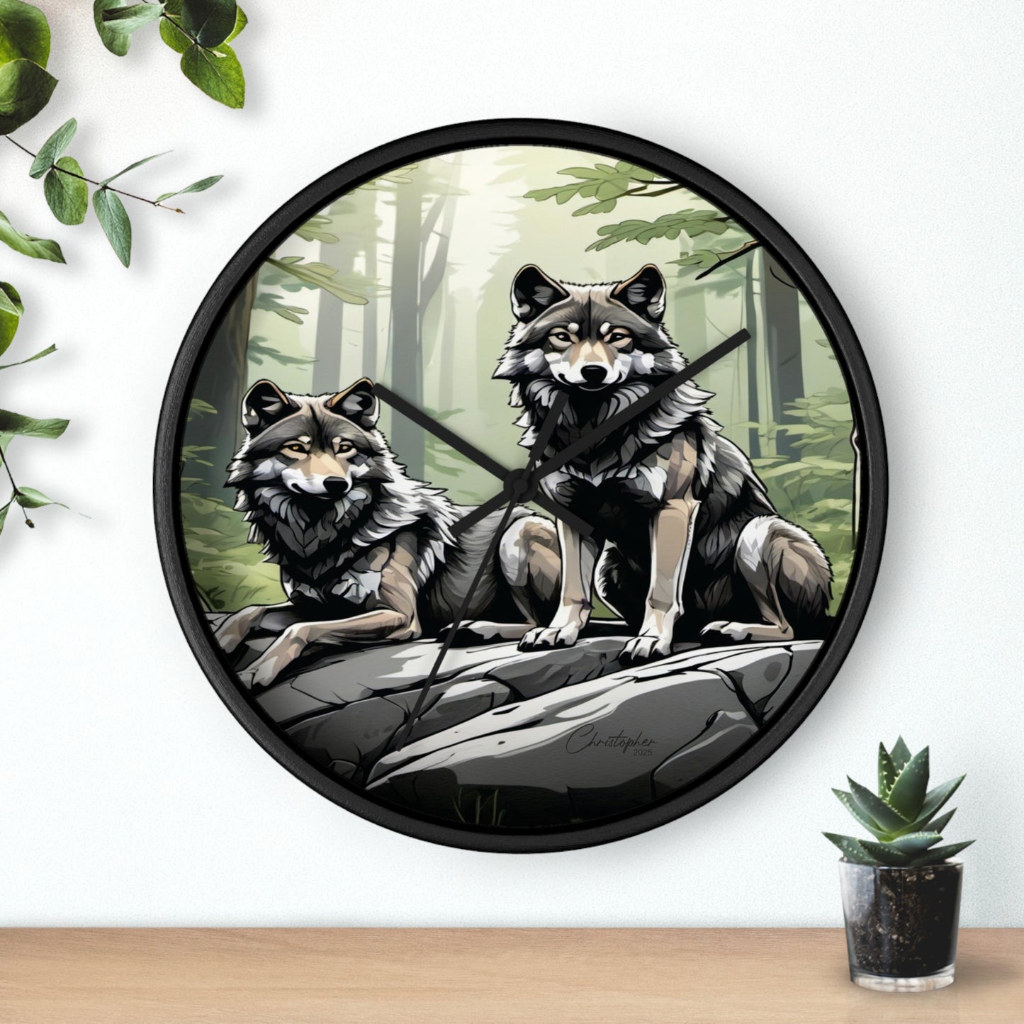 Wolf Pack Wall Clock, Nature Decor, Rustic Home Accent, Wildlife Gift, Forest Themed Clock, Animal Lover Decor