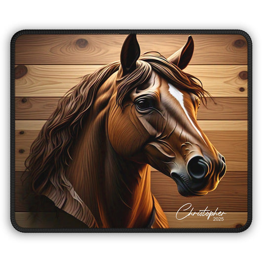 Equestrian Gaming Mouse Pad, Horse Lover Gift, Personalized Desk Accessory, Unique Gaming Decor, Animal Art Desk Mat