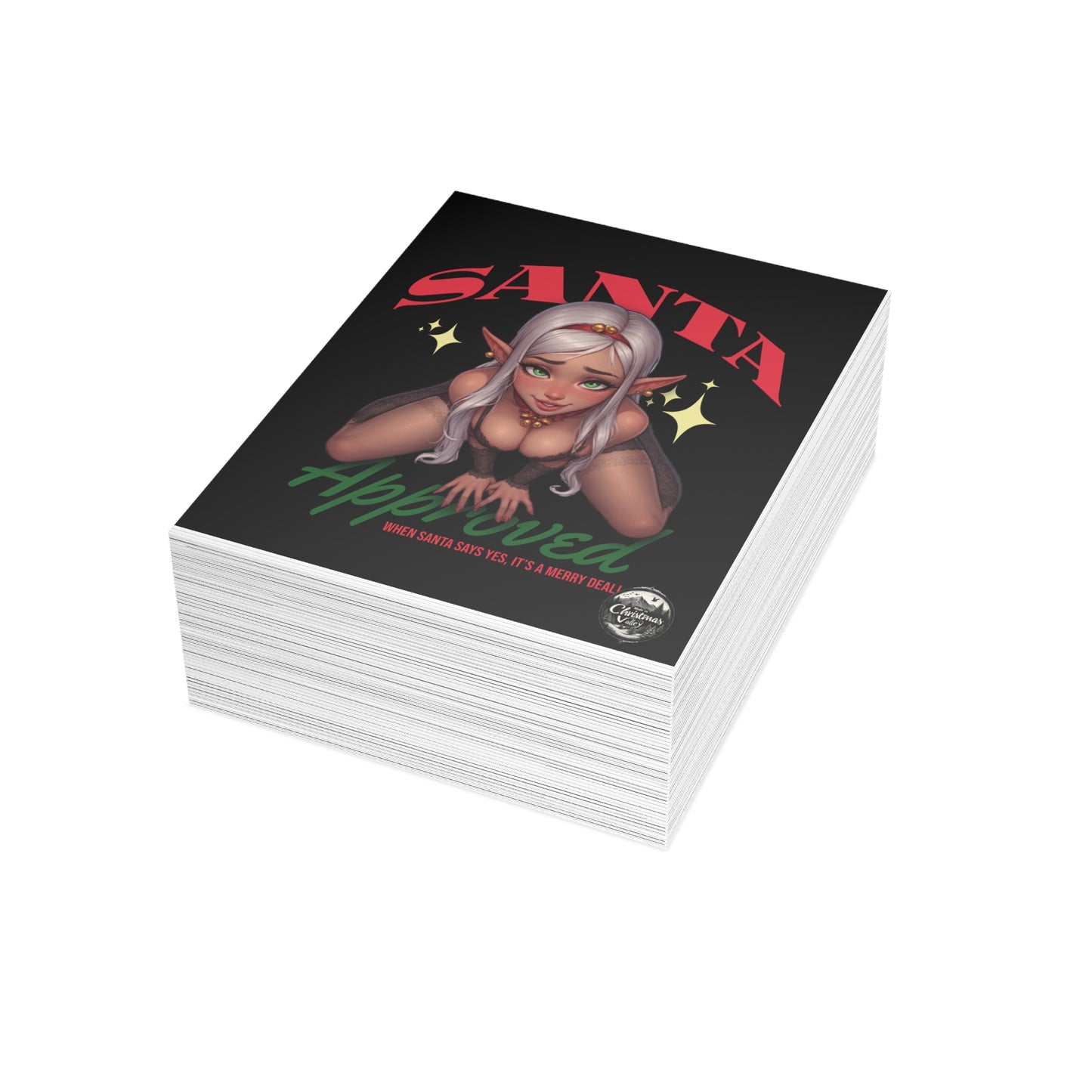 Holiday Greeting Postcard Bundle – Santa Approved Art, Cute Christmas Cards, Envelopes Included, Fun Holiday Stationery, Gifts