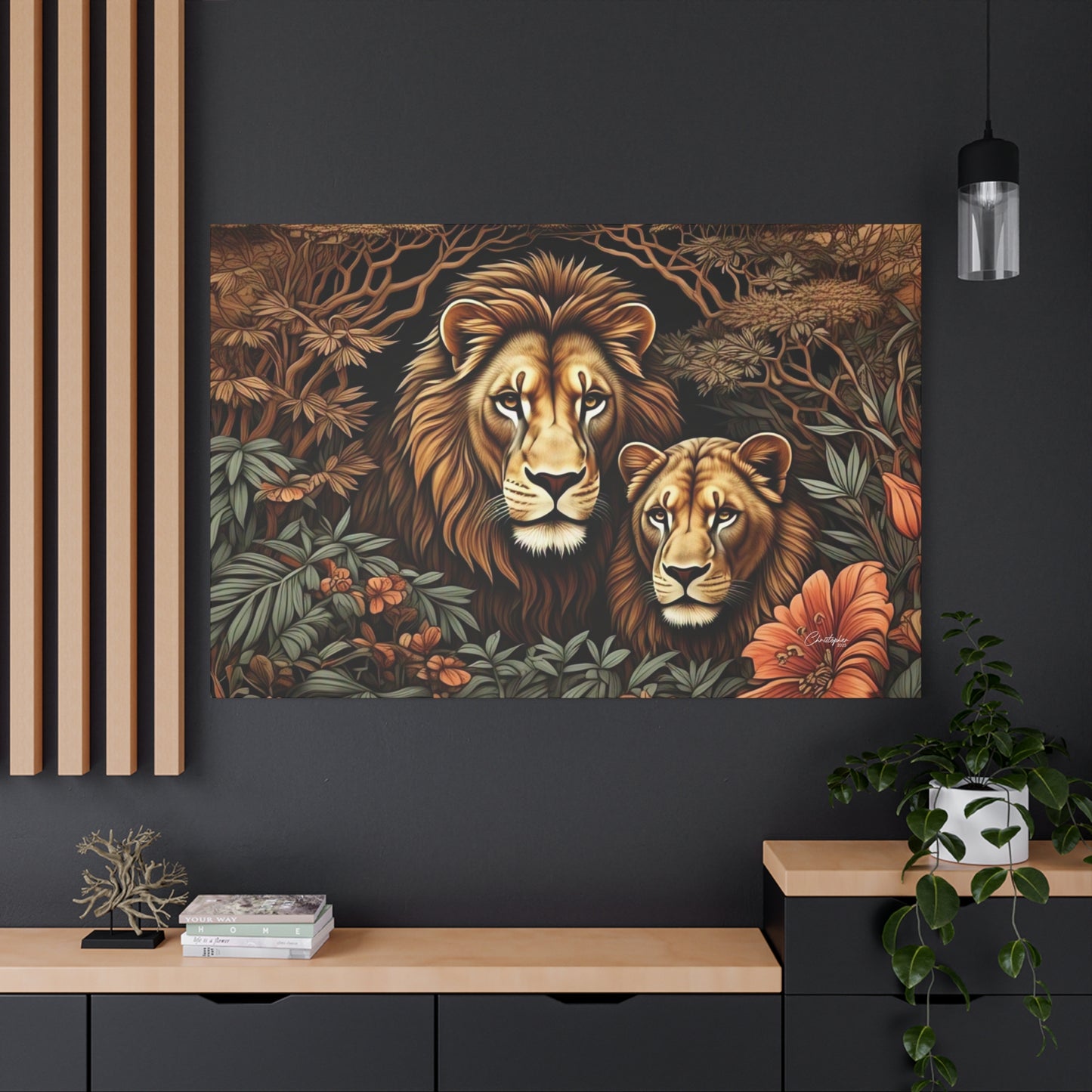 Majestic Lion Family Canvas Wall Art, Animal Lovers Decor, Wildlife Home Accent, Gift for Nature Enthusiasts, Meaningful Family Art
