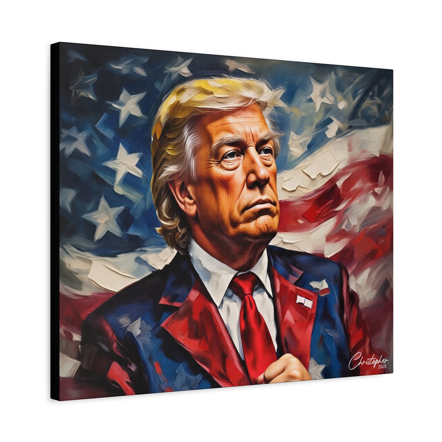 Patriotic Canvas Art, Stretched Wall Decor, Home Office, Gifts for Republicans, Political Enthusiasts, Americana Artwork