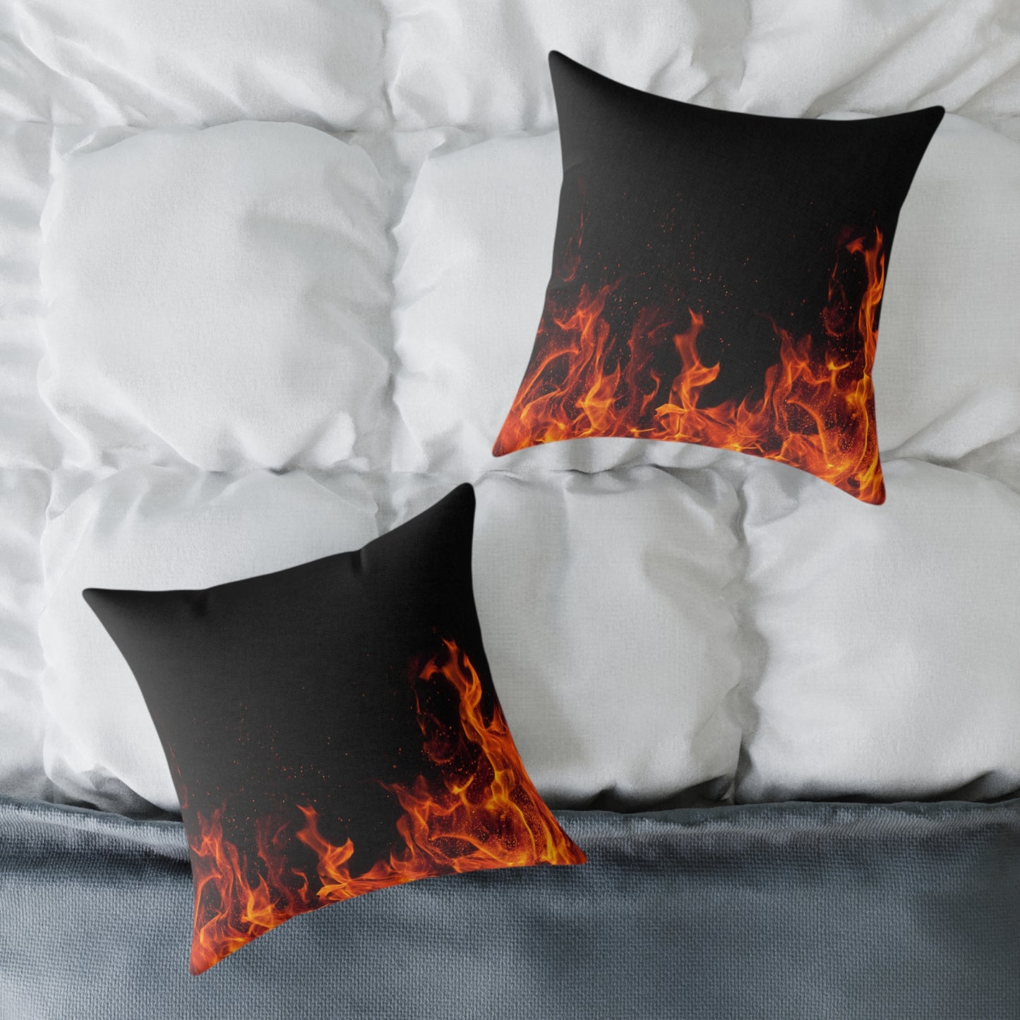 Fiery Flames Square Pillow, Decorative Throw Pillow, Cozy Living Room Accent, Unique Gift, Home Decor for Fire Lovers