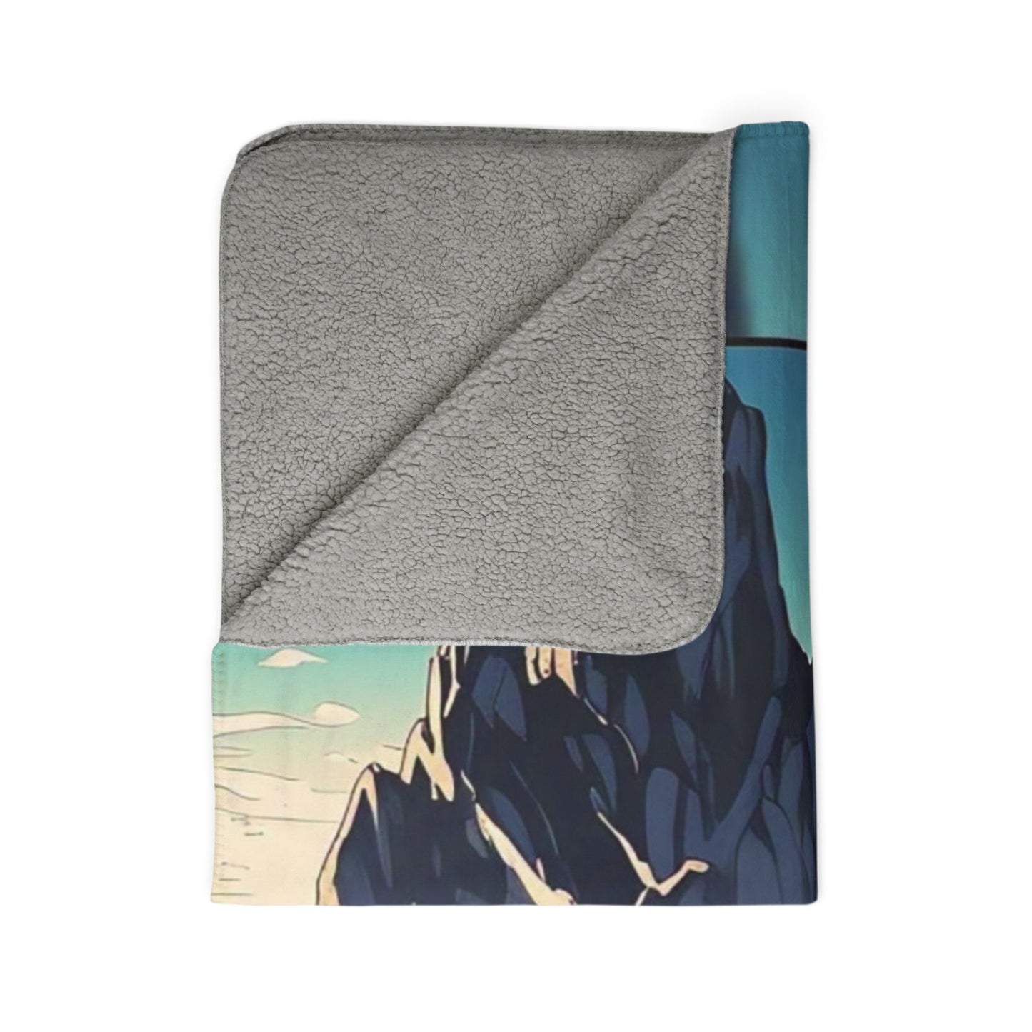 Serene Landscape Fleece Sherpa Blanket - Cozy Home Decor, Ideal for Camping, Picnics, and Gifts, Perfect for Relaxation