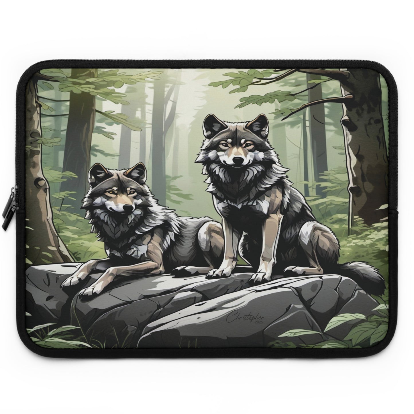 Wolf Pack Laptop Sleeve, Laptop Case, Wildlife Sleeve, Forest Animal Laptop Bag, Gift for Nature Lovers, Eco-Friendly Tech Sleeve