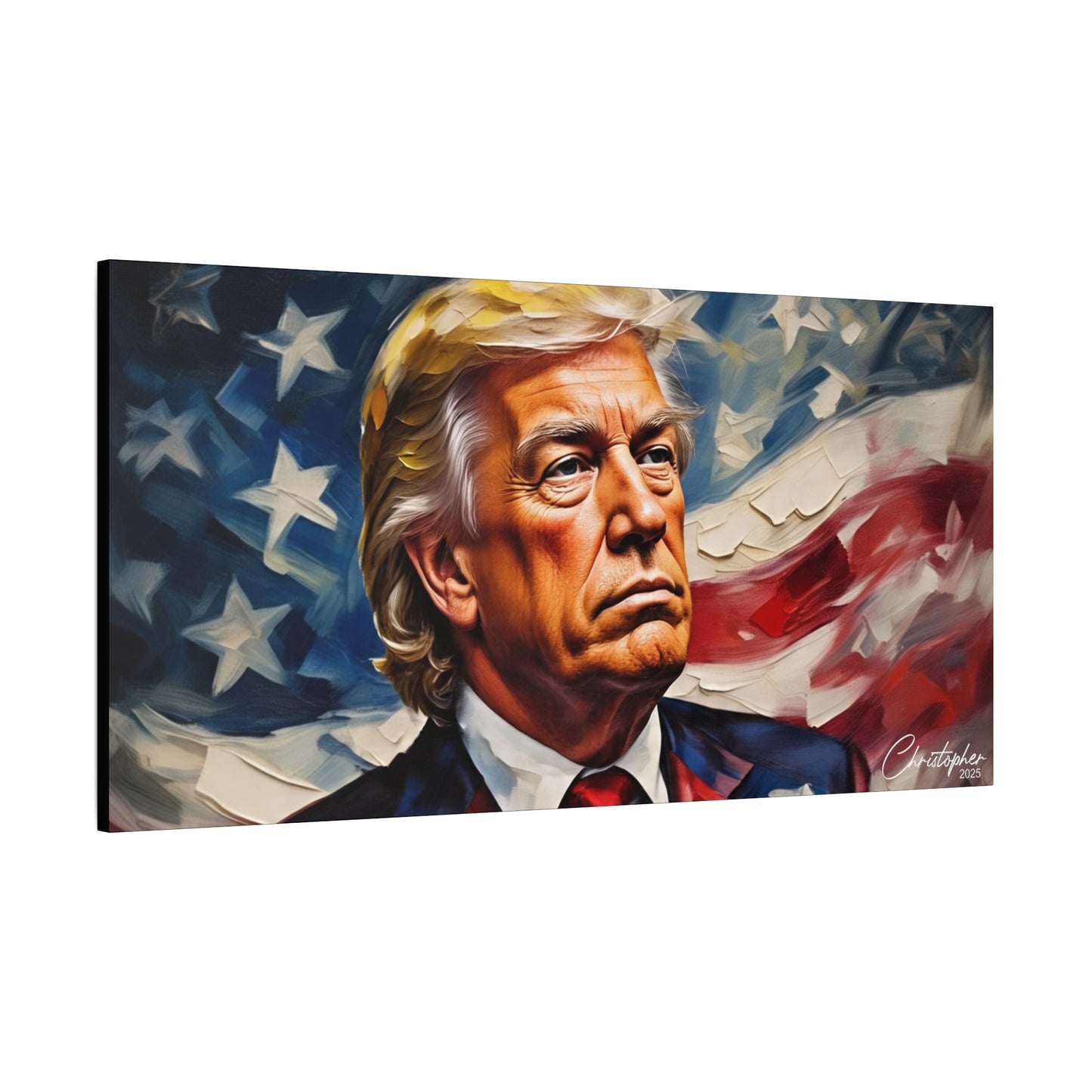 Patriotic Canvas Art, Stretched Wall Decor, Home Office, Gifts for Republicans, Political Enthusiasts, Americana Artwork
