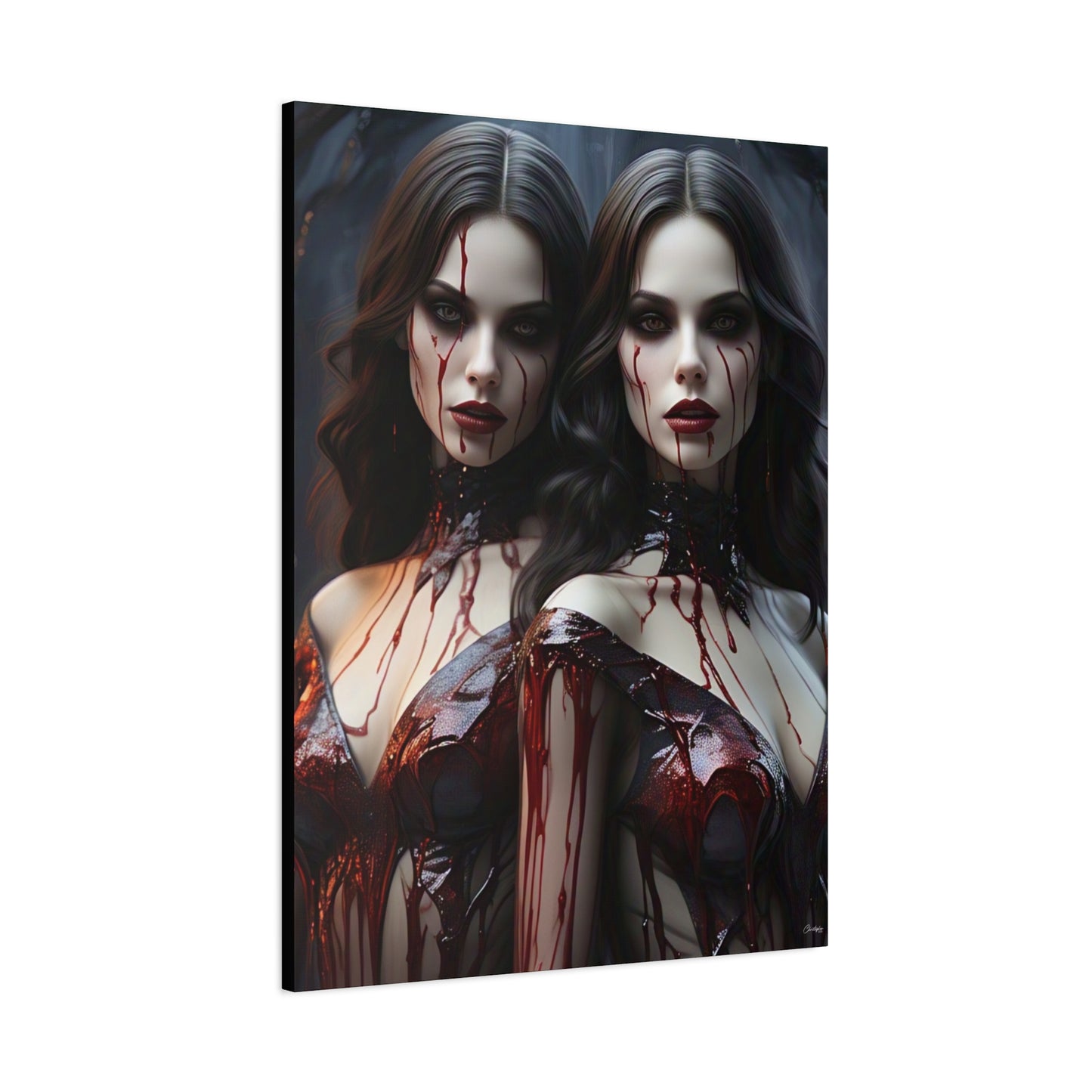 Gothic Vampire Canvas Art, Wall Decor, Horror Artwork, Halloween Home Decor, Spooky Room Accent, Unique Gift Idea