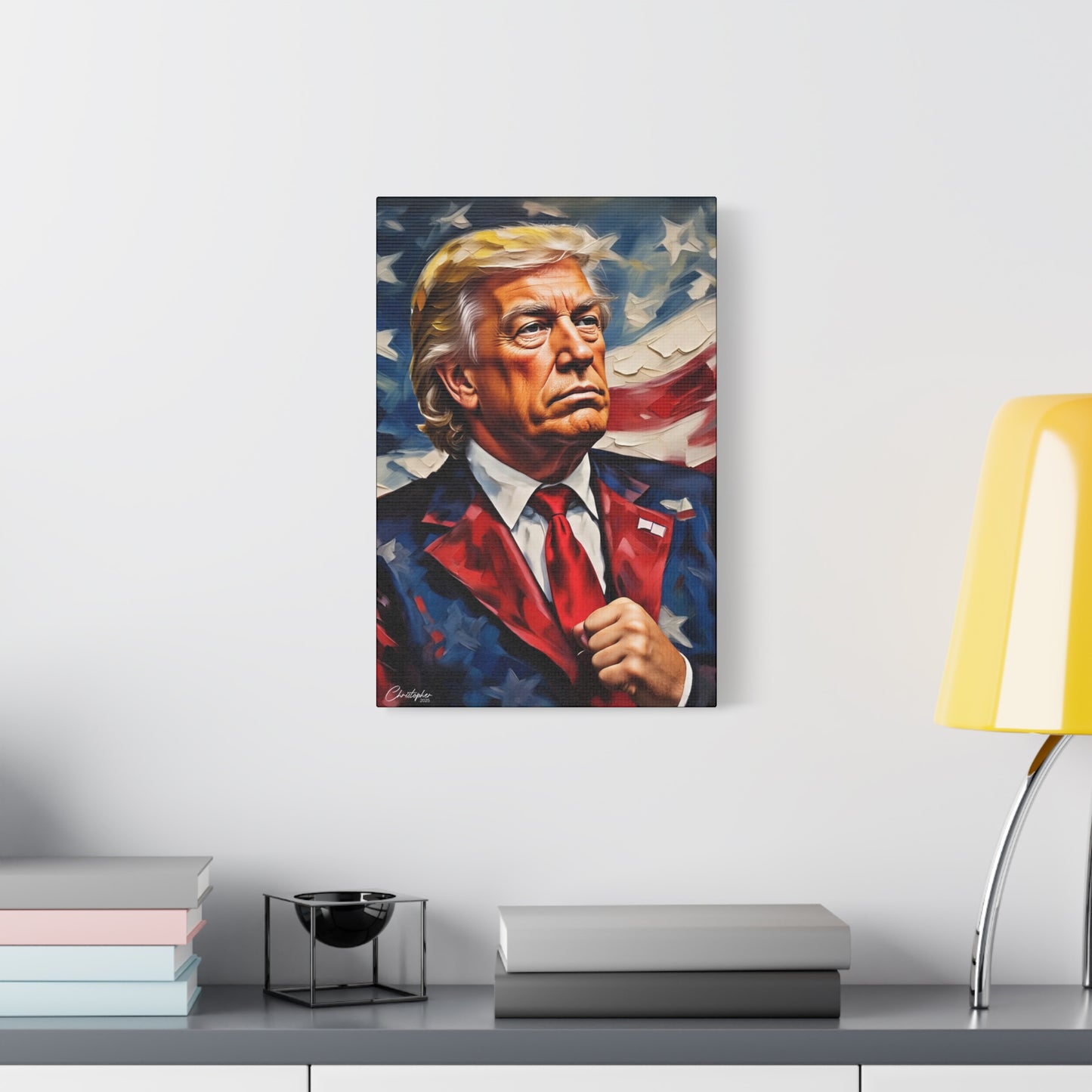 Patriotic Canvas Art, Stretched Wall Decor, Home Office, Gifts for Republicans, Political Enthusiasts, Americana Artwork
