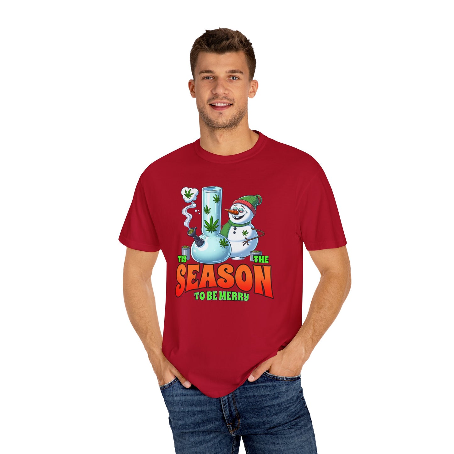 Holiday Cannabis Fun T-Shirt | Merry Season Tee, Unisex Gift, Party Apparel, 420 Friendly, Winter Social Wear