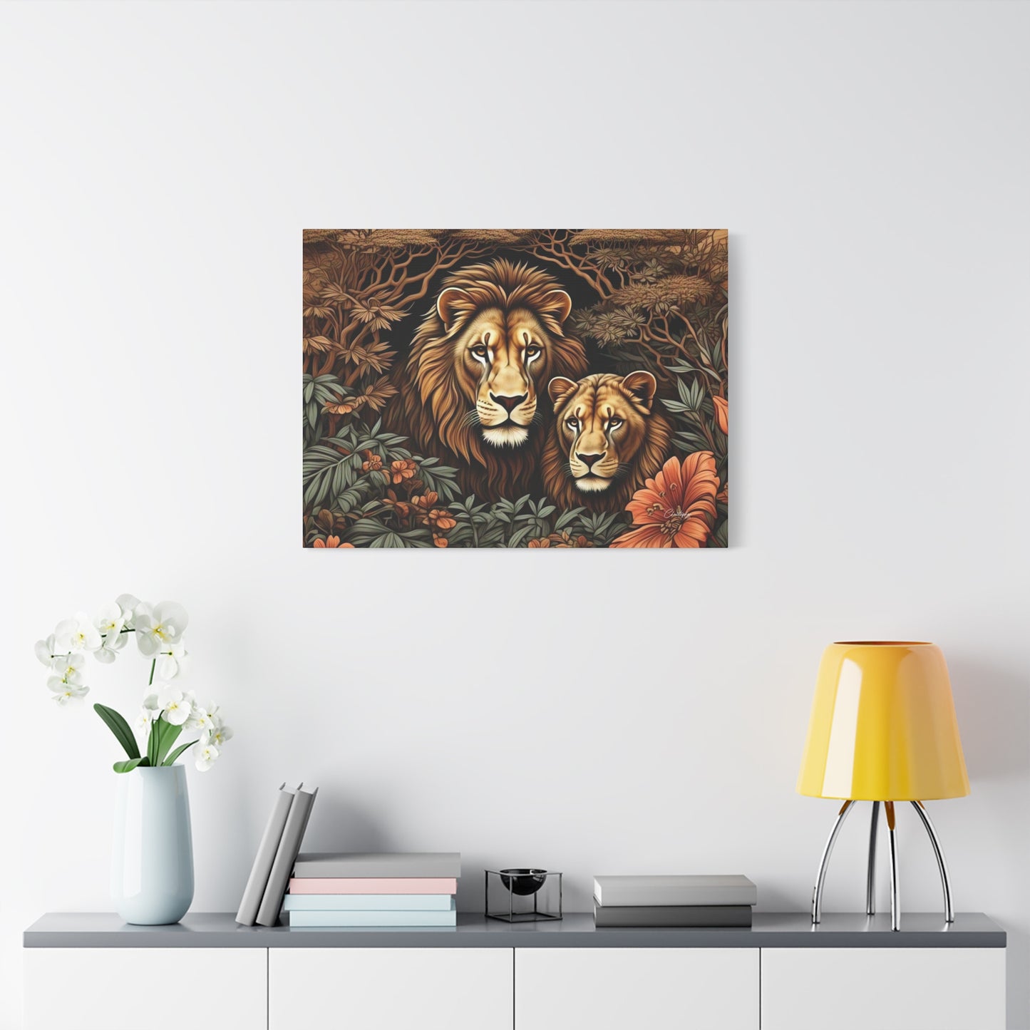 Majestic Lion Family Canvas Wall Art, Animal Lovers Decor, Wildlife Home Accent, Gift for Nature Enthusiasts, Meaningful Family Art