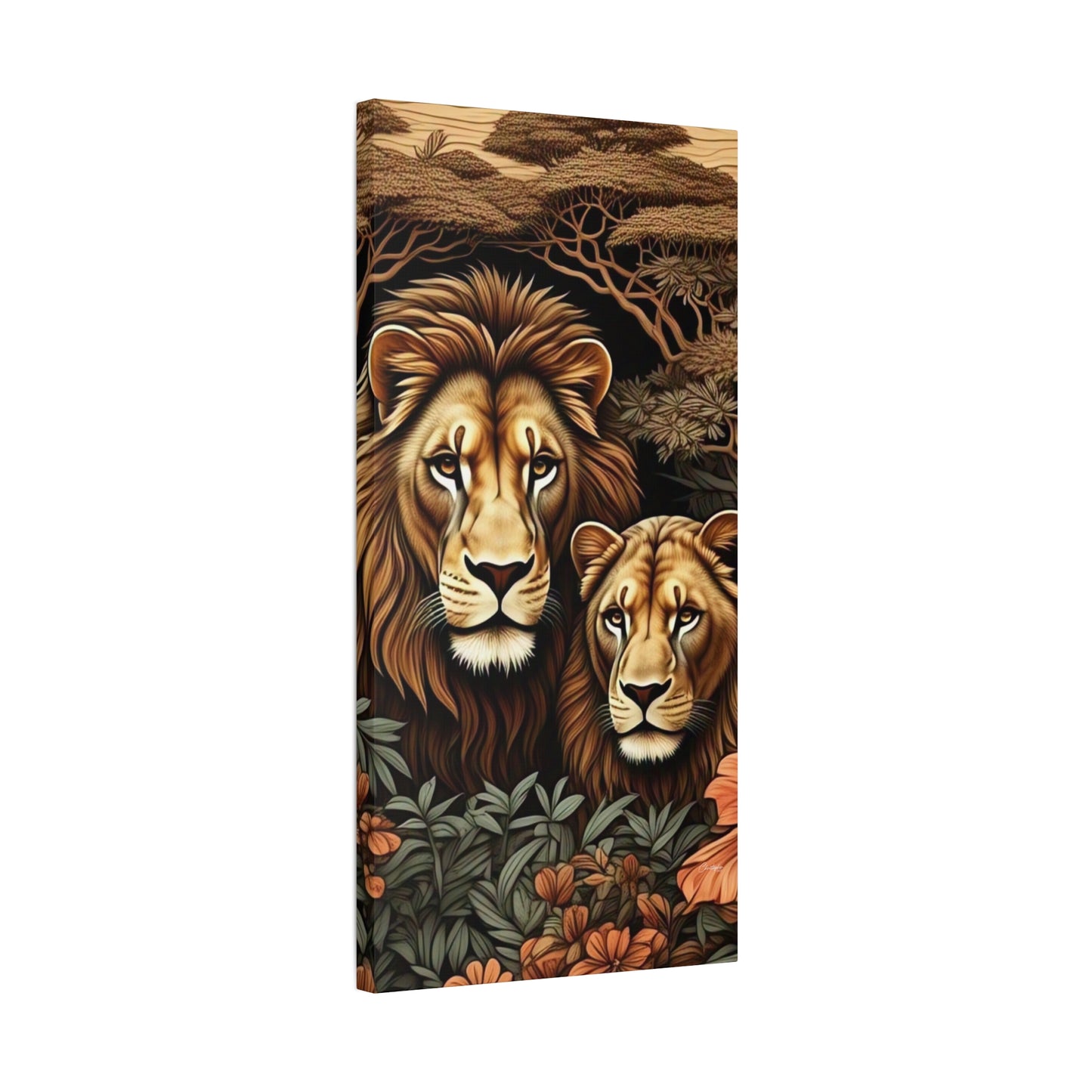 Majestic Lion Family Canvas Wall Art, Animal Lovers Decor, Wildlife Home Accent, Gift for Nature Enthusiasts, Meaningful Family Art