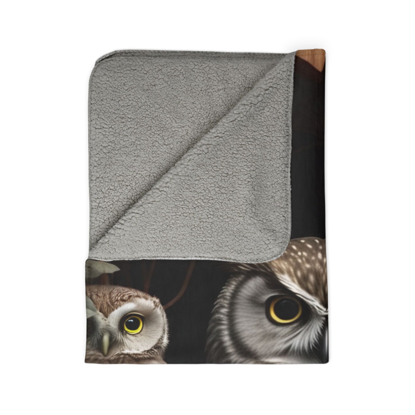 Cozy Owl Fleece Sherpa Blanket - Perfect Gift for Nature Lovers, Kids, and Cozy Nights, Halloween Decor, Animal Lovers, Home Accent